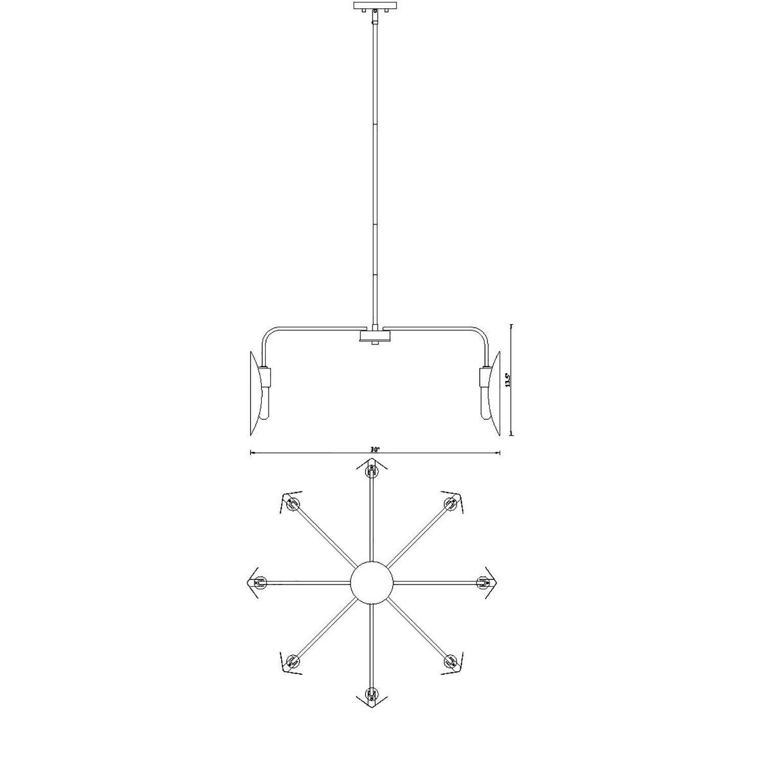 Eden 30 Inch 8 Light Chandelier by Designers Fountain