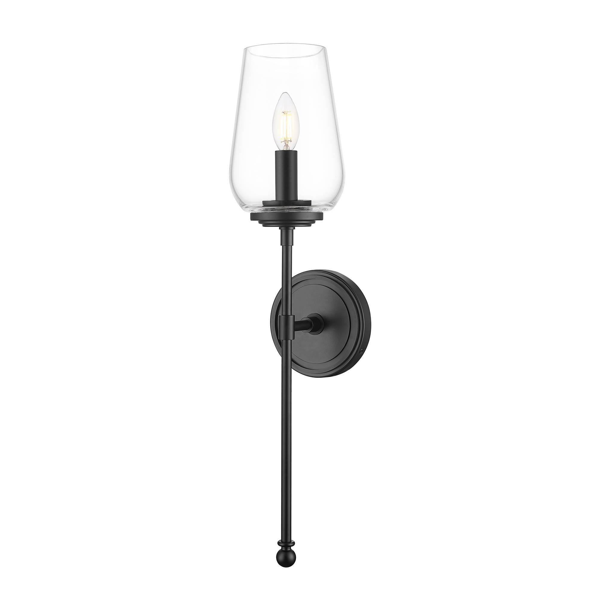 Shown in Matte Black finish and Clear glass