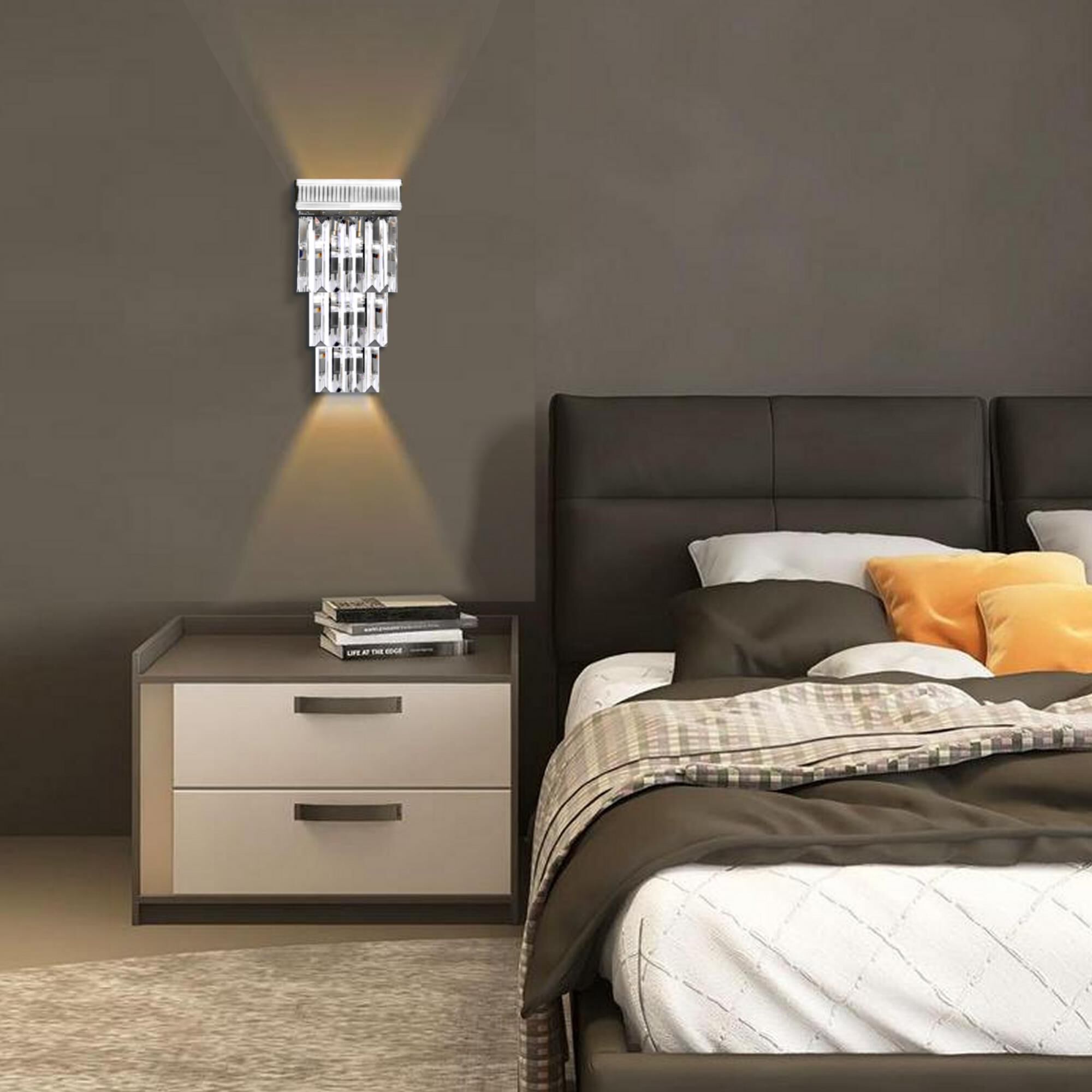 Valencia Modern 17 Inch Wall Sconce by American Brass and Crystal