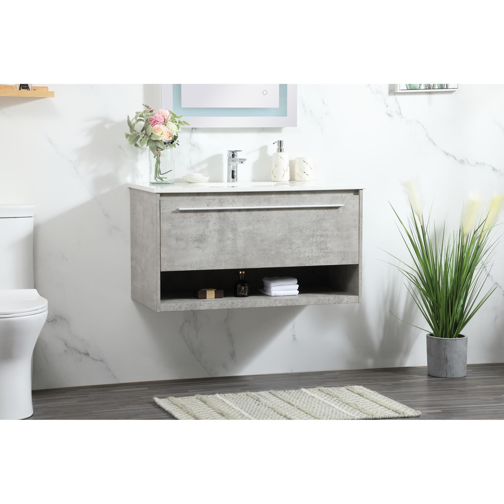 Shown in Concrete Grey finish