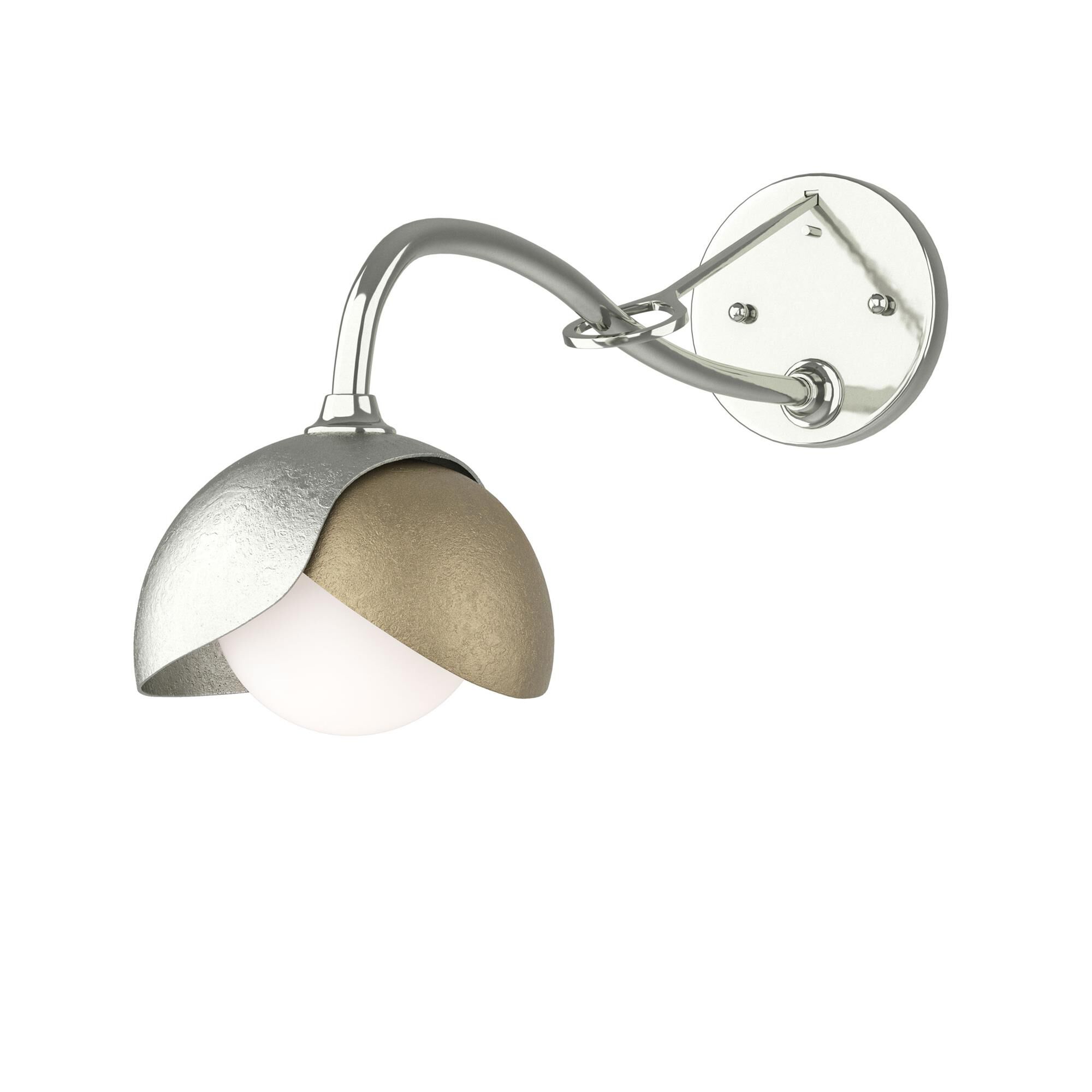 Shown in Sterling finish and Opal glass and Soft Gold (84) accent