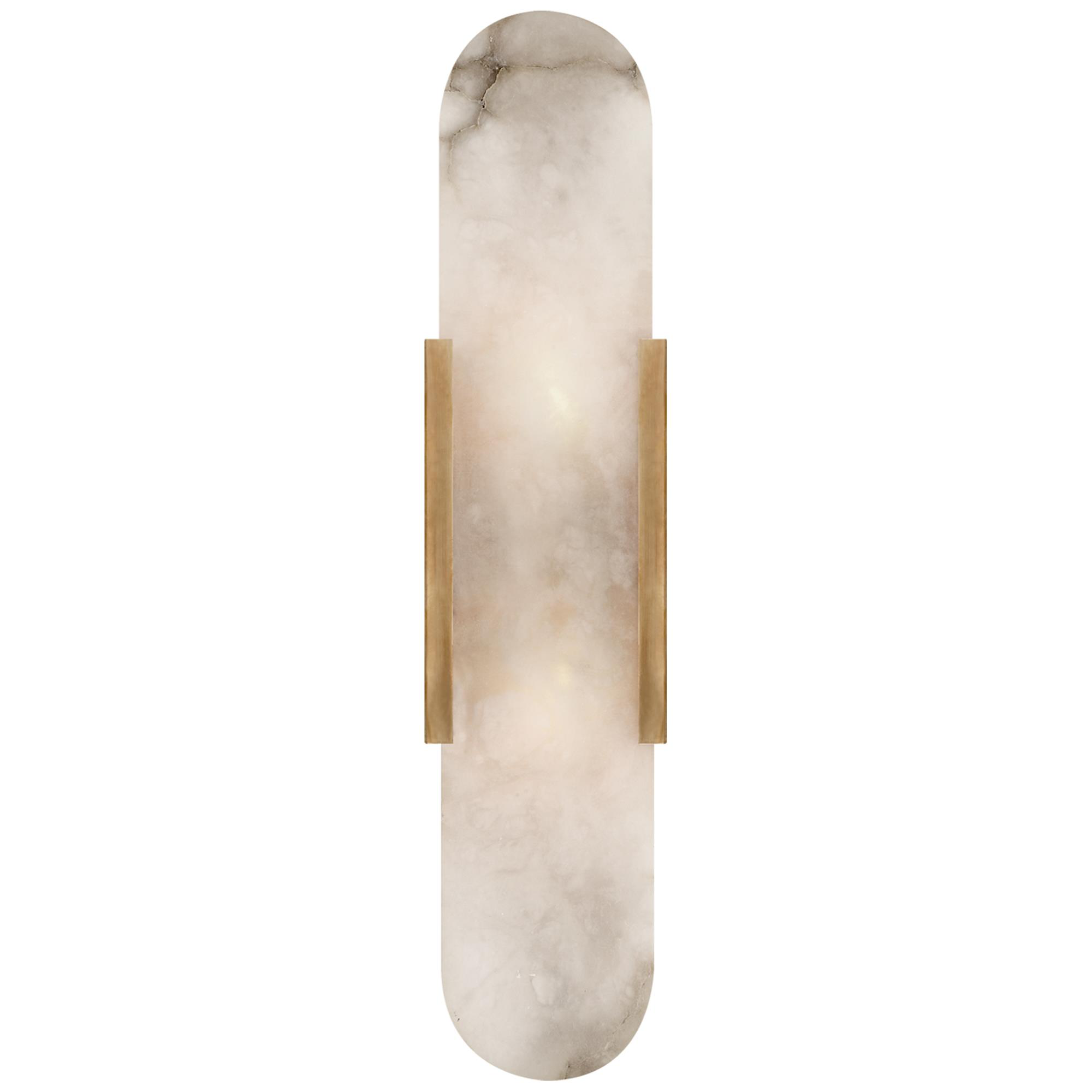 Shown in Antique-Burnished Brass finish and Alabaster glass