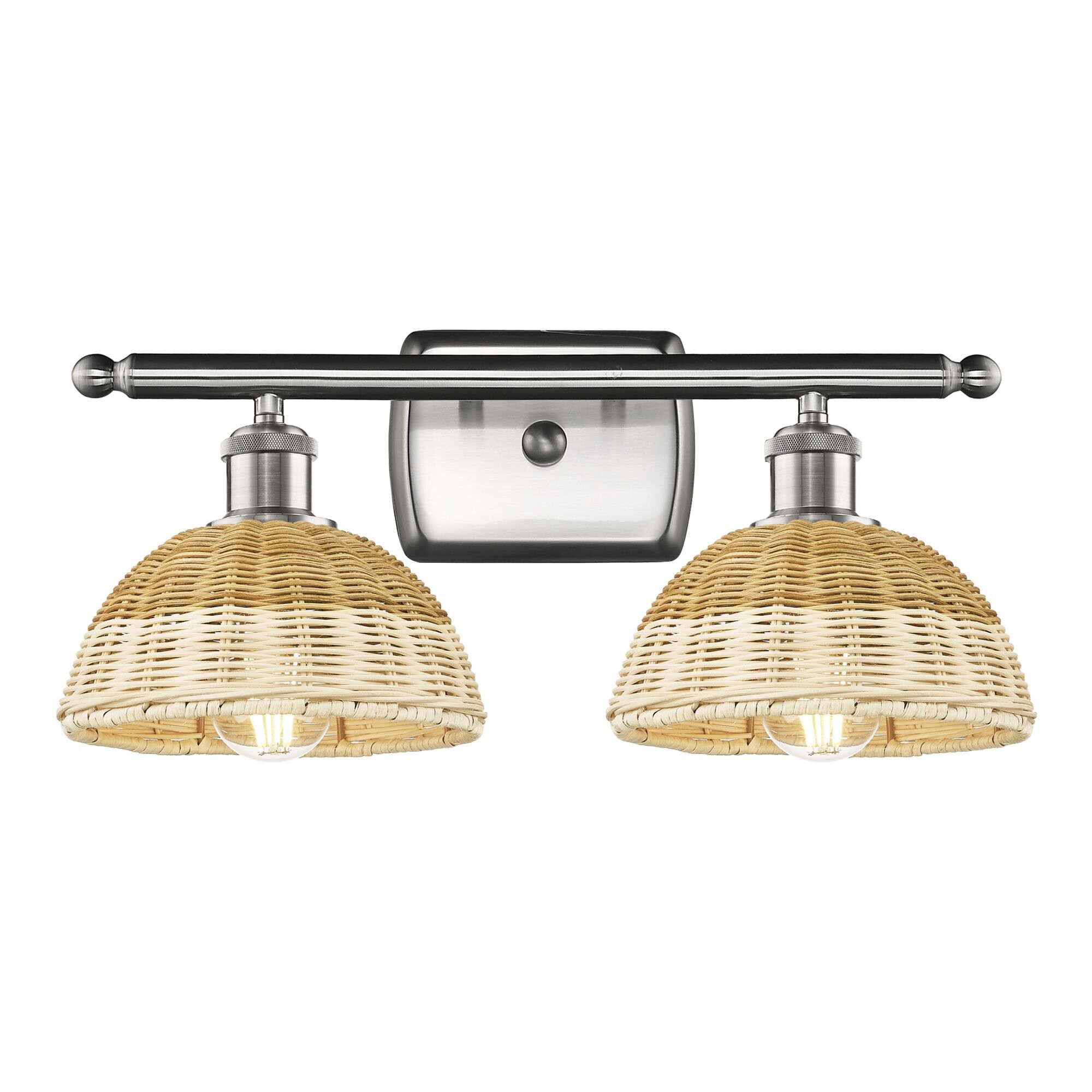 Shown in Brushed Satin Nickel finish and Natural shade