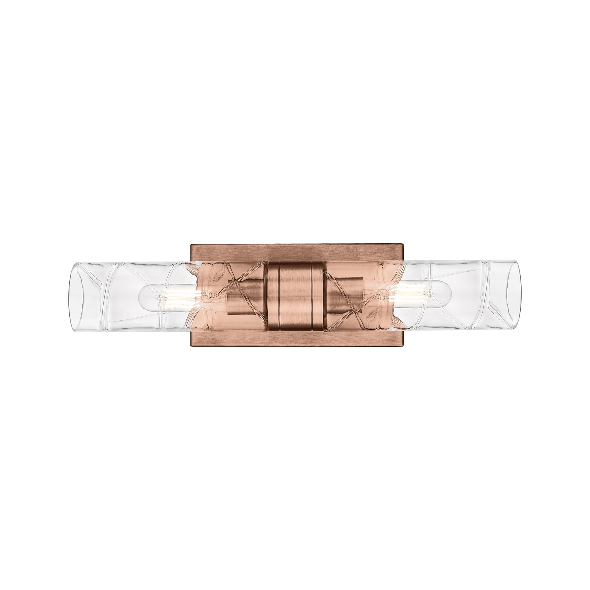Shown in Antique Copper finish and Deco Swirl glass