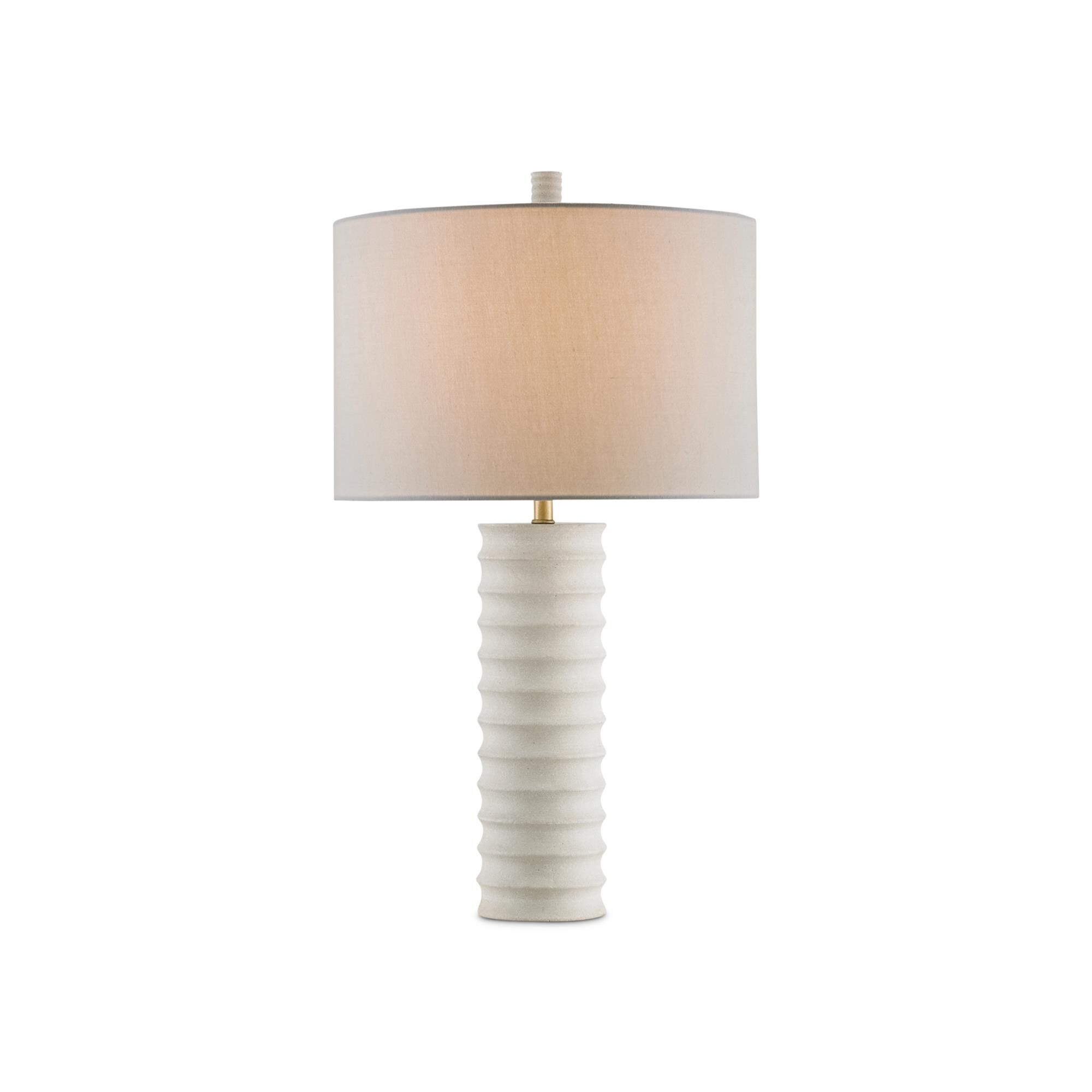 Shown in Natural finish and Off White Linen shade