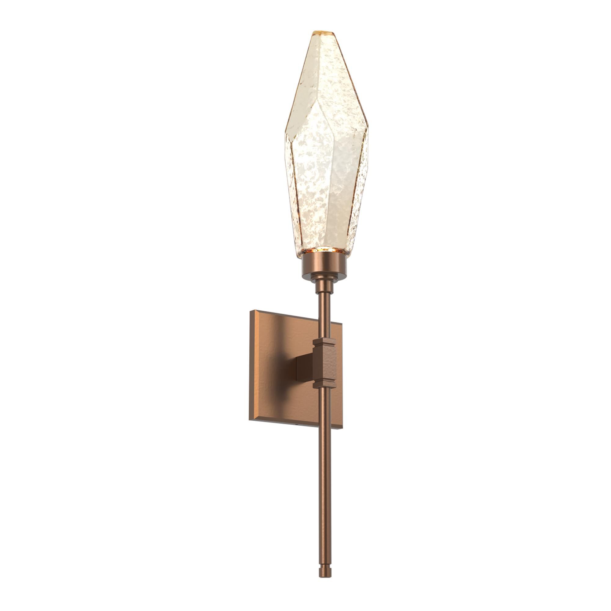 Shown in Burnished Bronze finish and Chilled Blown And Amber glass