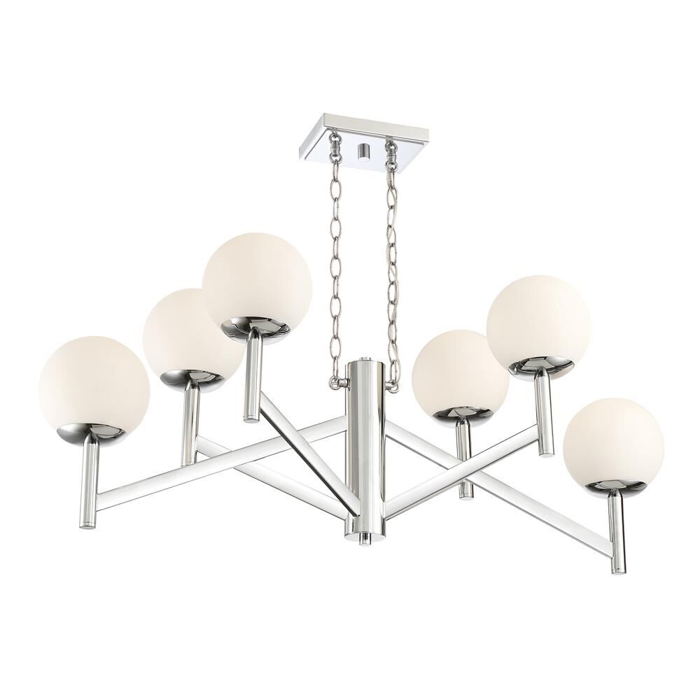 Shown in Chrome finish and Etched Opal glass and Etched Opal shade