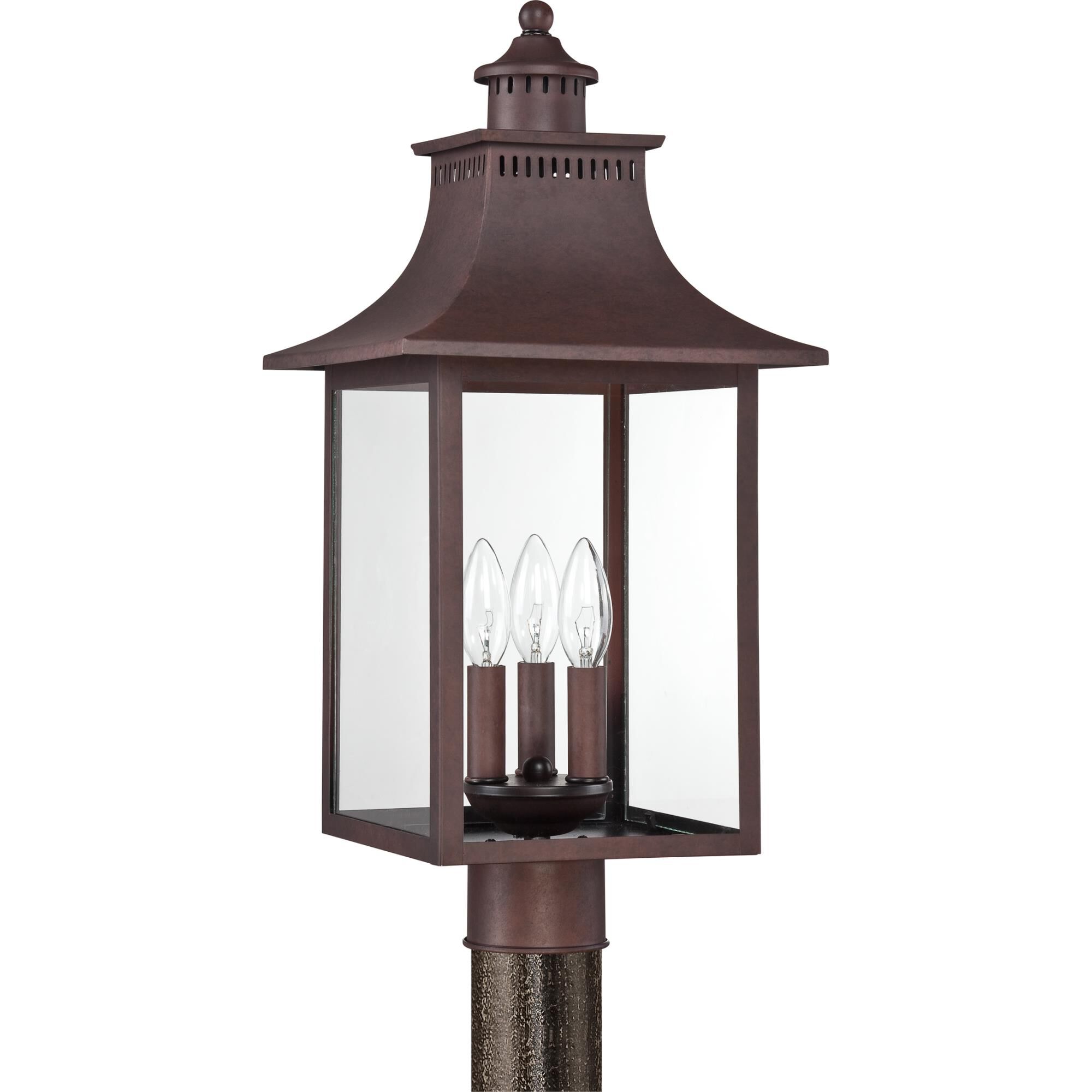 Chancellor 22 Inch Tall 3 Light Outdoor Post Lamp by Quoizel