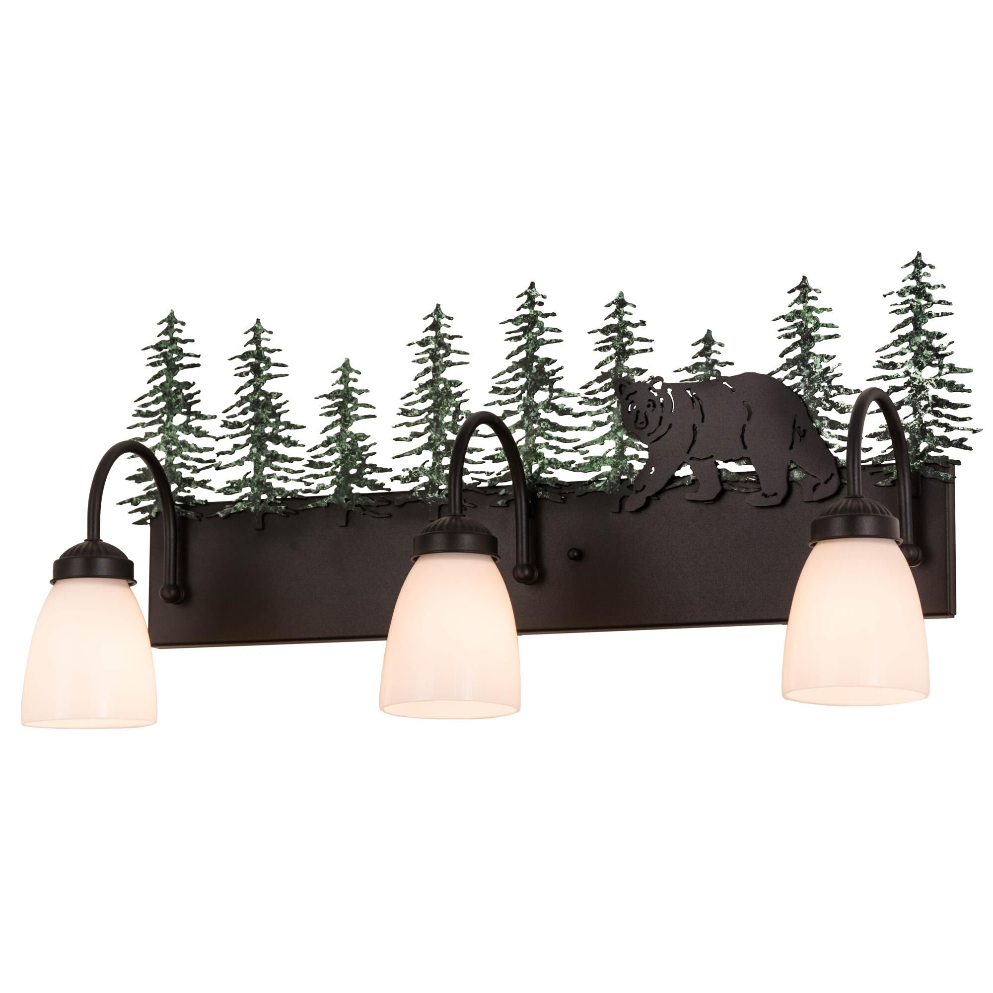 Northwoods Lone Bear 27 Inch 3 Light Bath Vanity Light by Meyda Lighting