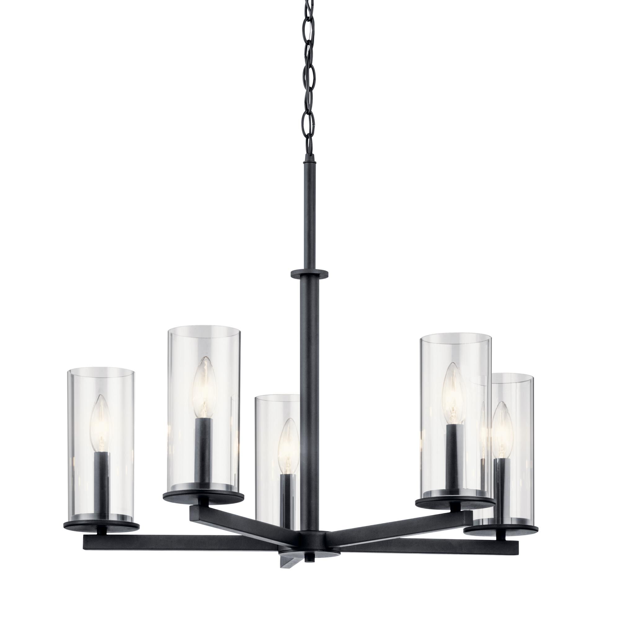 Shown in Black finish and Clear glass