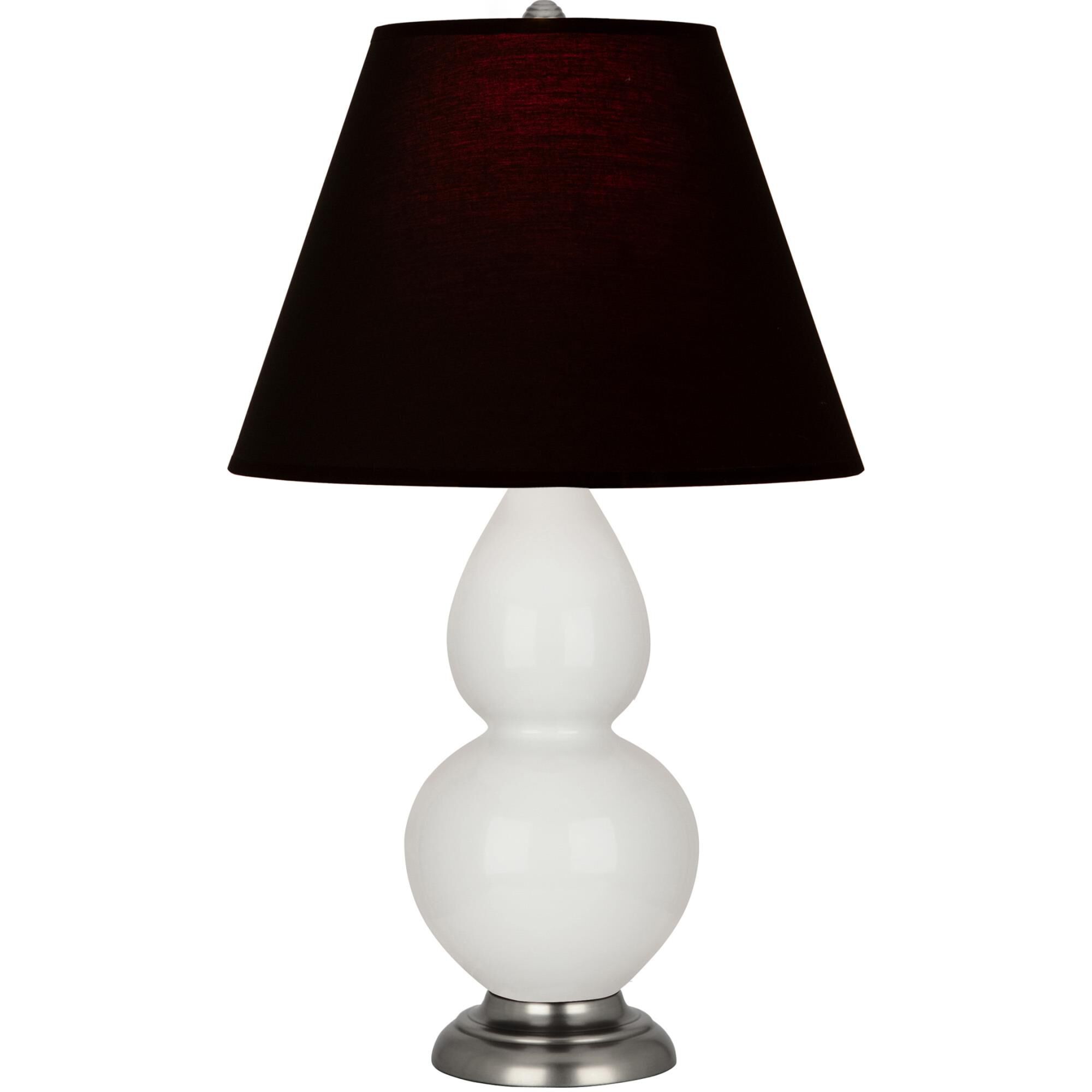 Shown in Lily finish and Ink Black with Rose Red Lining Fabric shade and Antique Silver accent