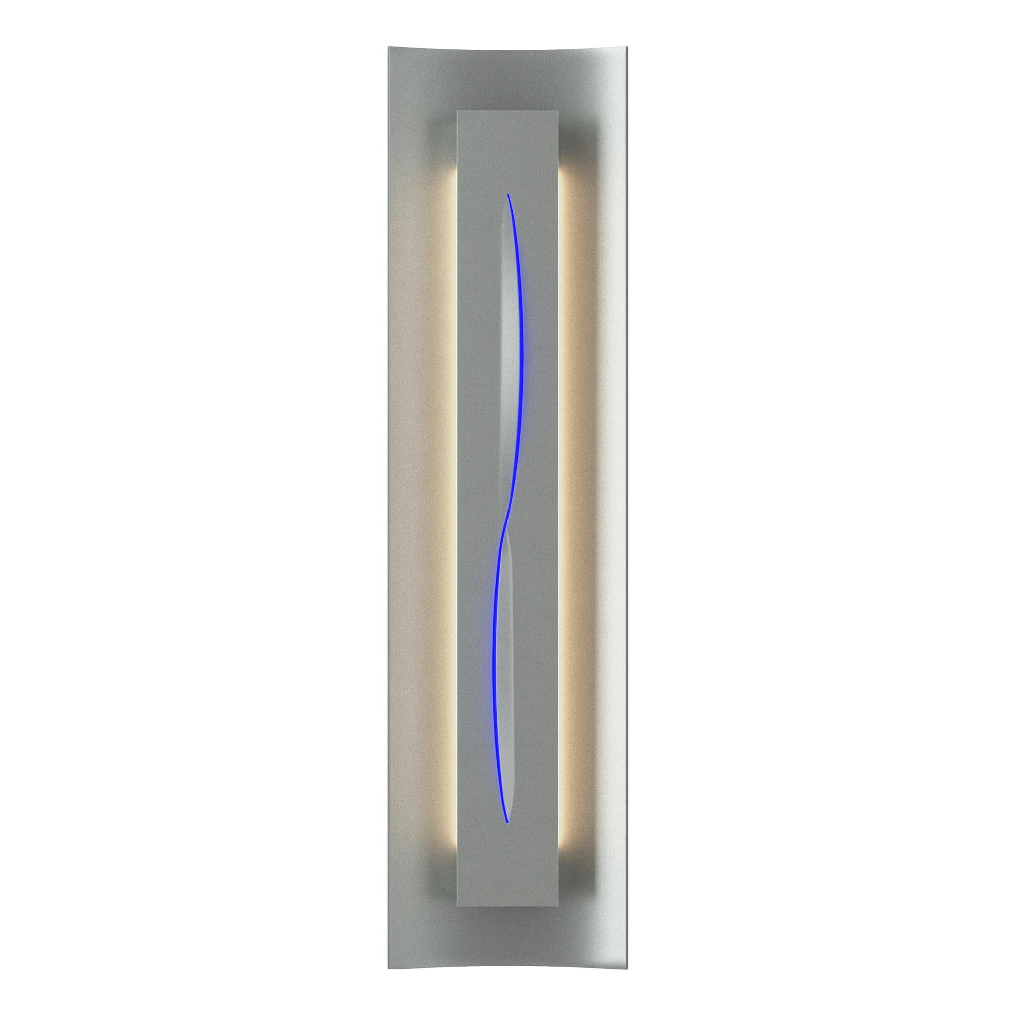 Shown in Vintage Platinum finish and Blue  glass