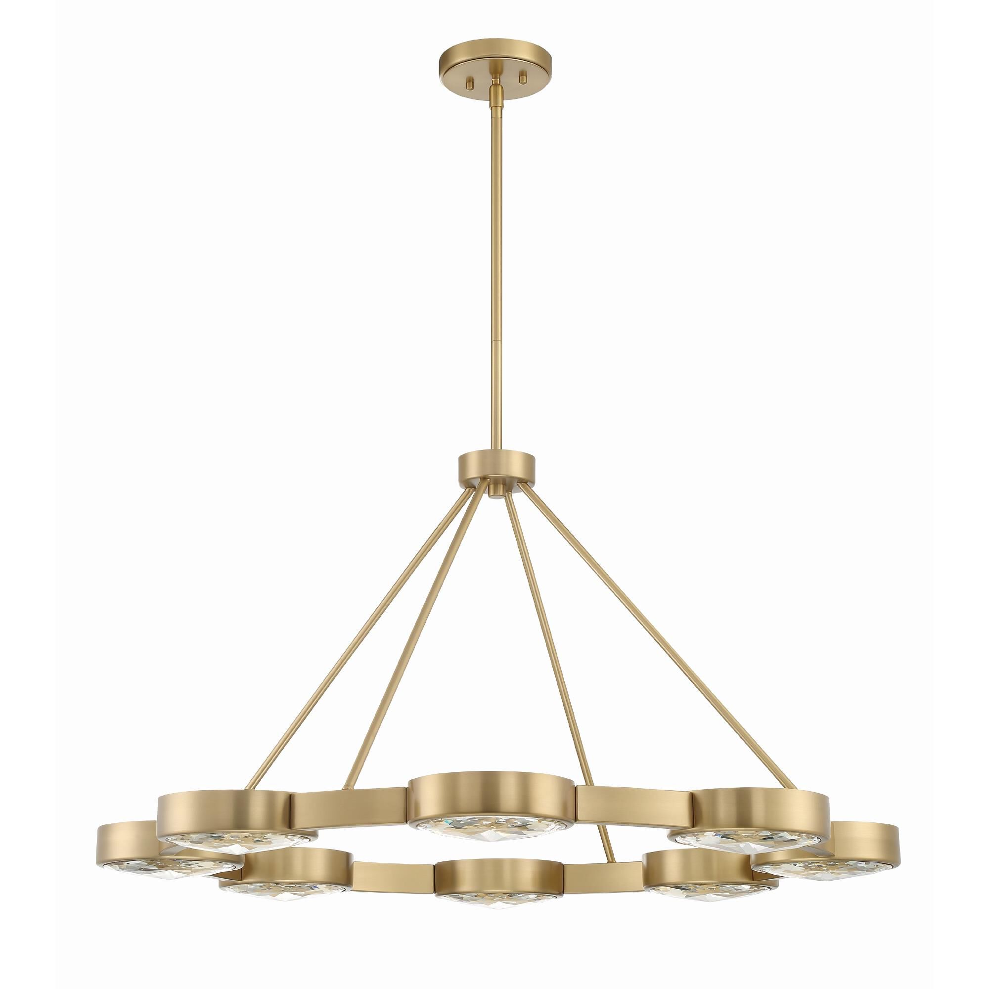 Shown in Modern Gold finish and Glass shade