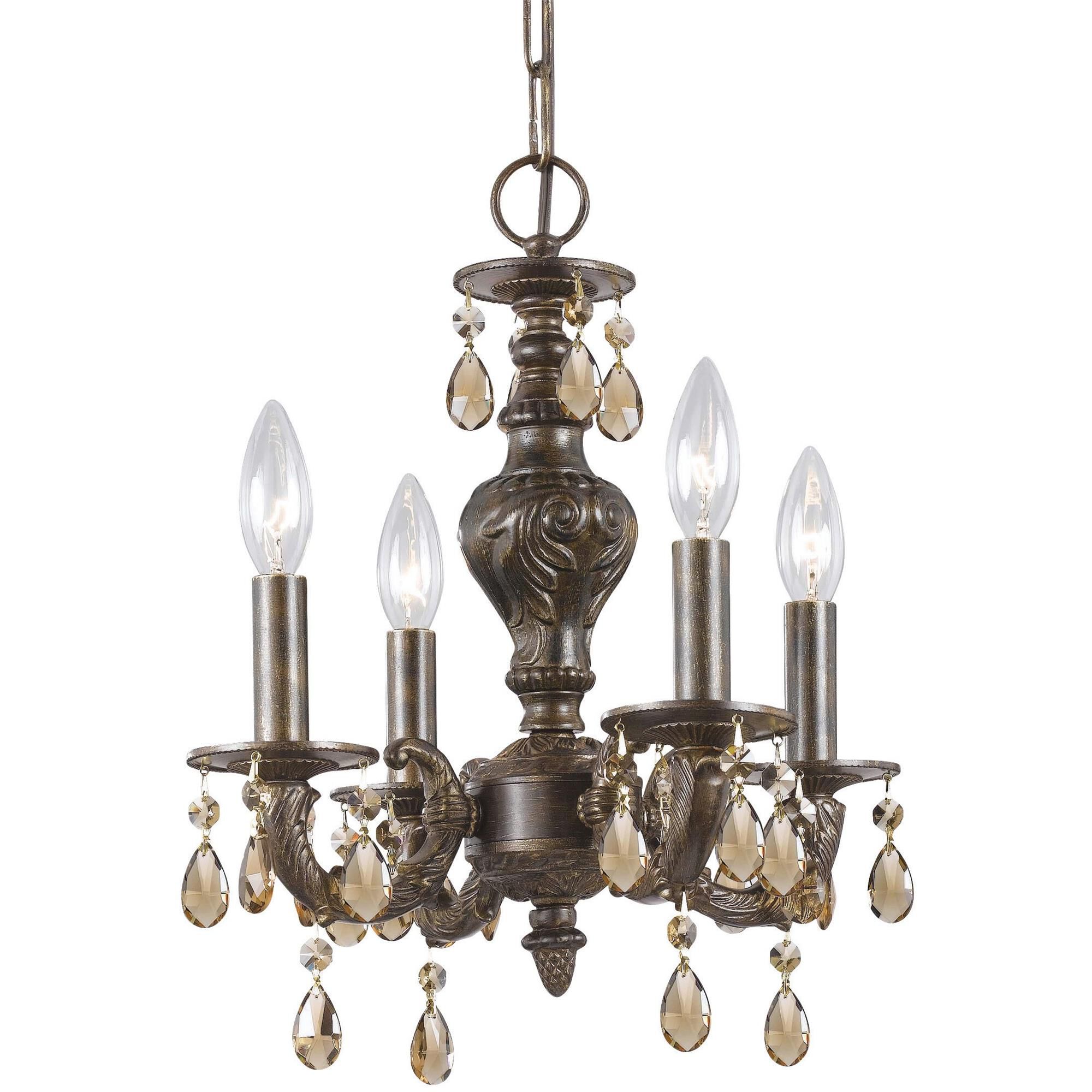 Shown in Venetian Bronze finish and Golden Teak Hand Cut crystal