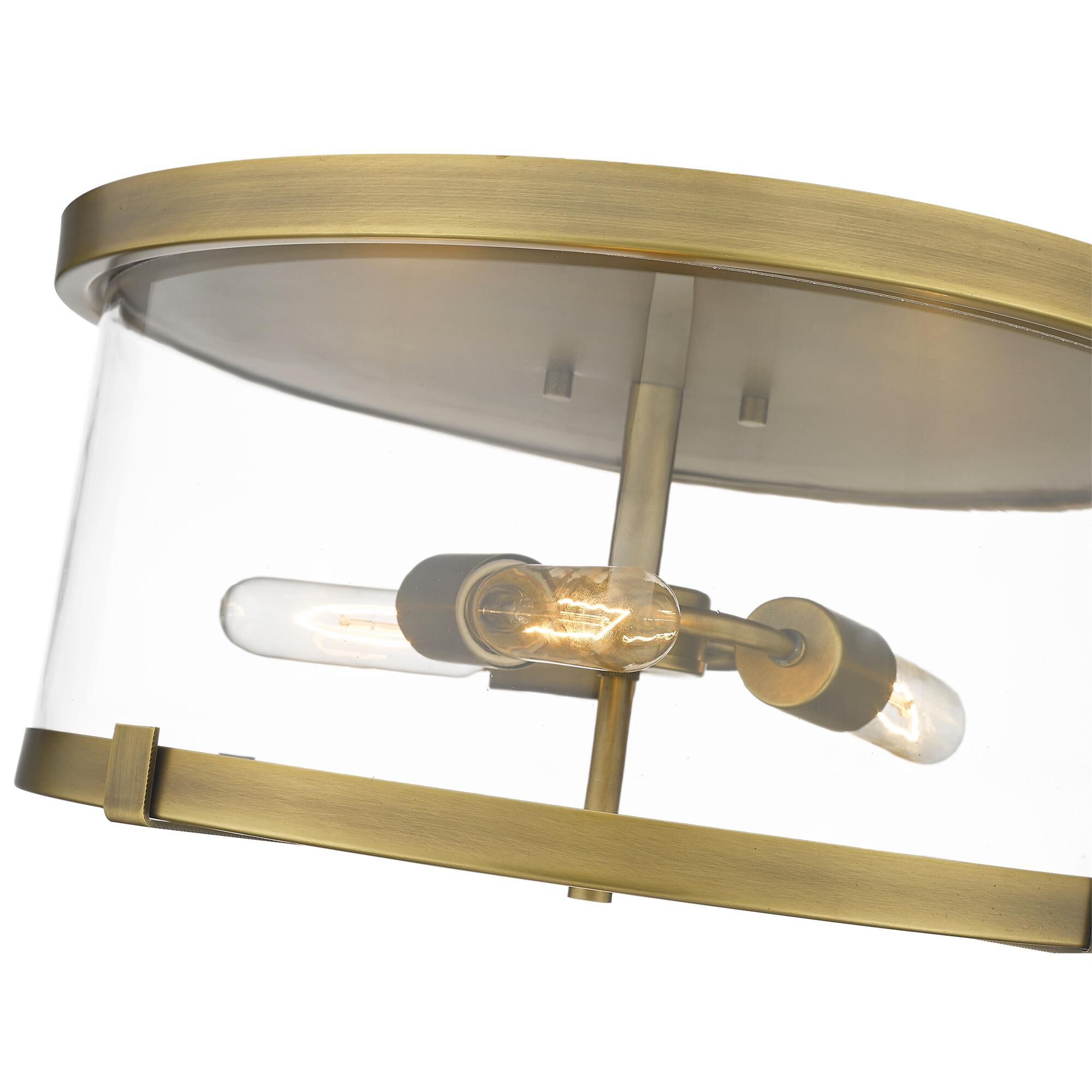 Shown in Rubbed Brass finish and Glass shade
