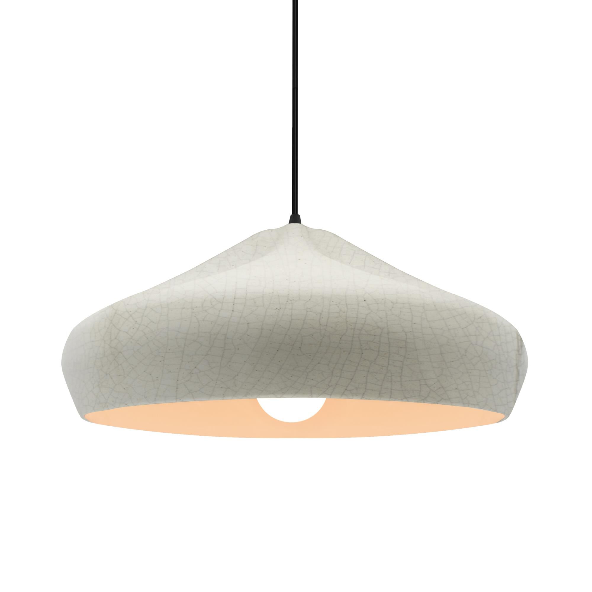 Shown in Matte Black finish and White Crackle shade