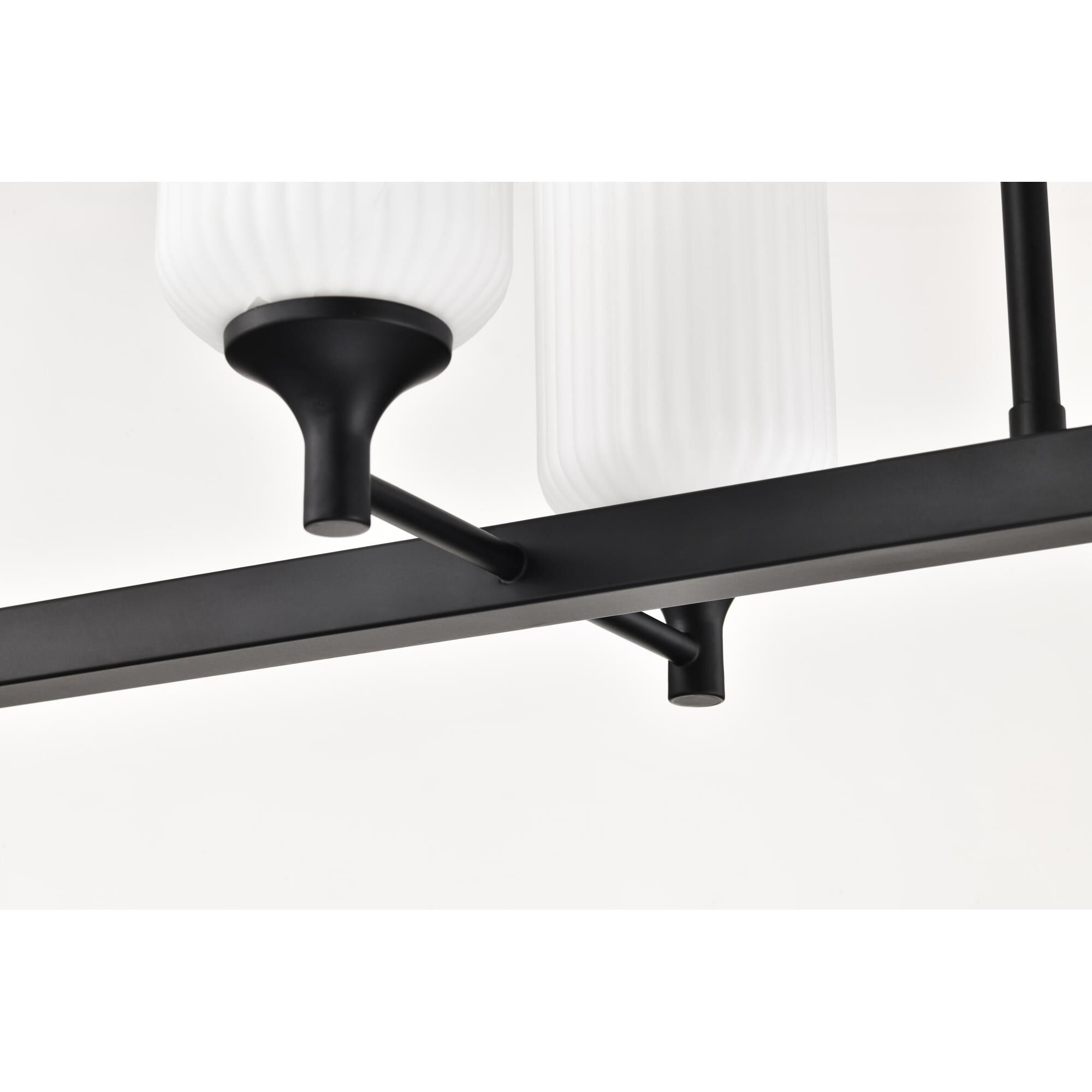 Shown in Matte Black finish and Frosted Ribbed glass
