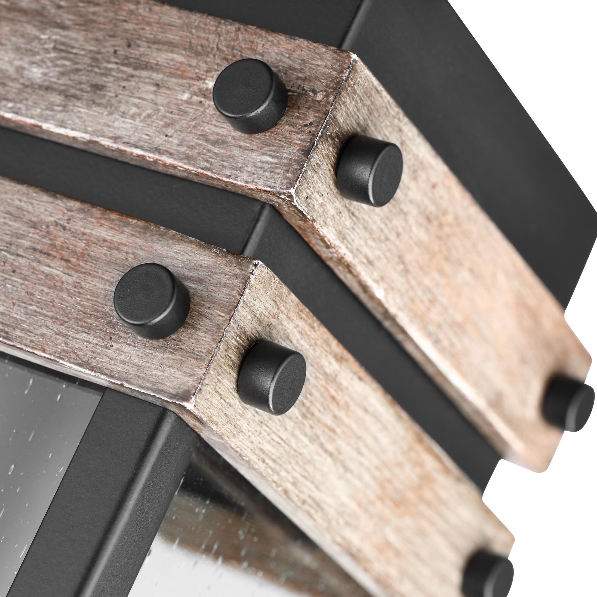 Shown in Black and Wood finish and Clear glass