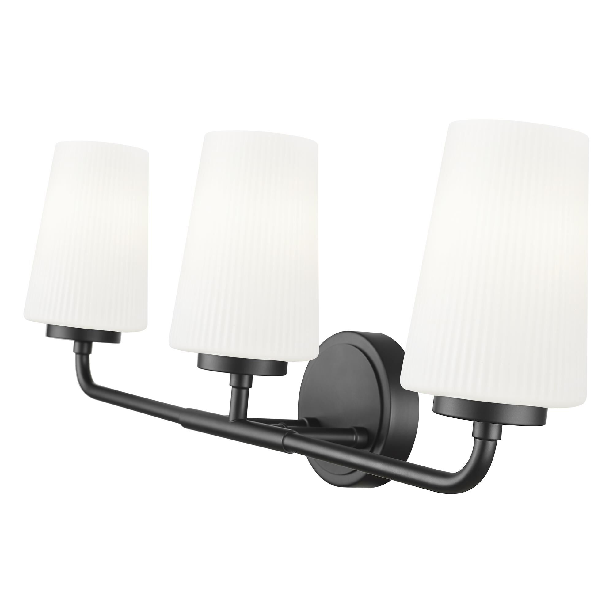 Shown in Matte Black finish and Matte Opal glass and Matte Opal shade