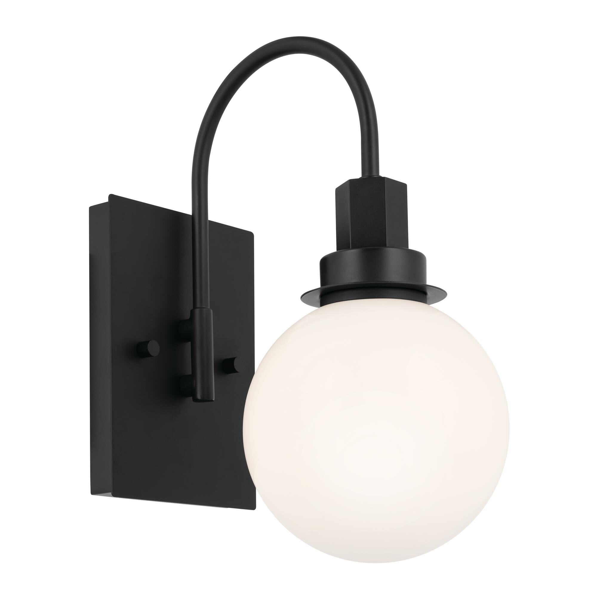 Shown in Black finish and Opal glass