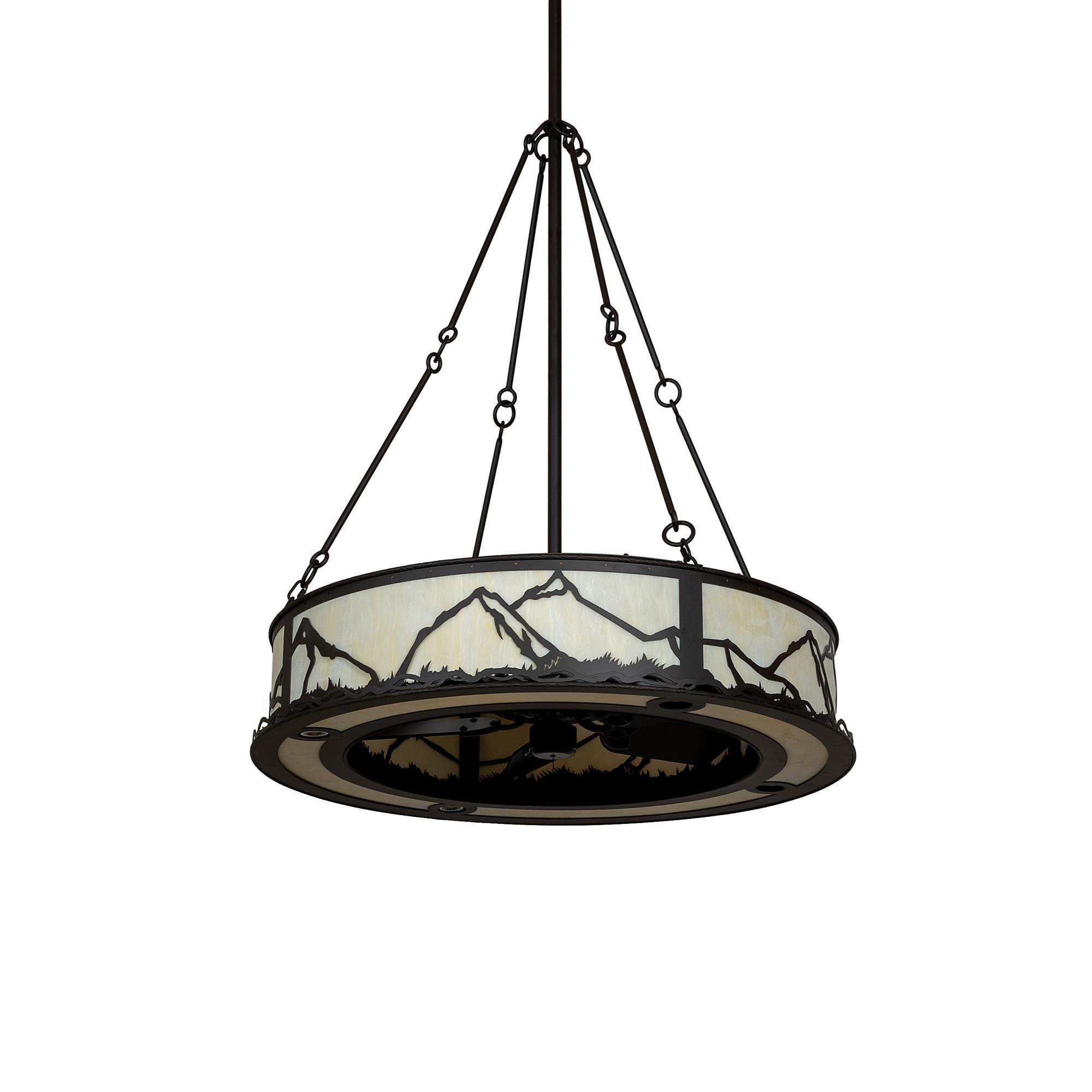 Shown in Oil Rubbed Bronze finish and Beige glass