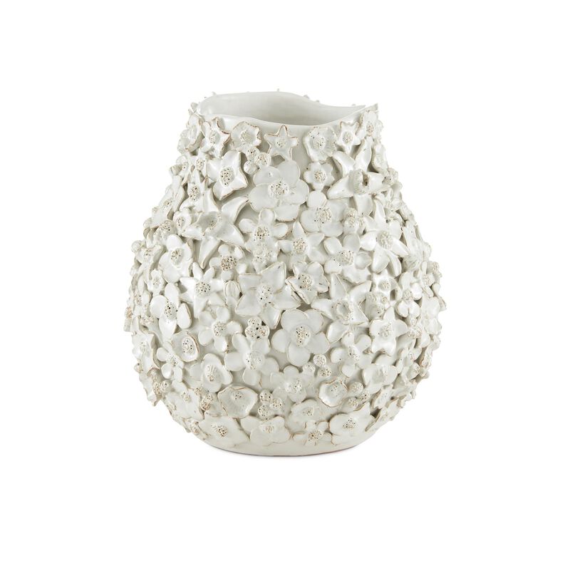 Jessamine White Vase Vase-Urn by Currey and Company