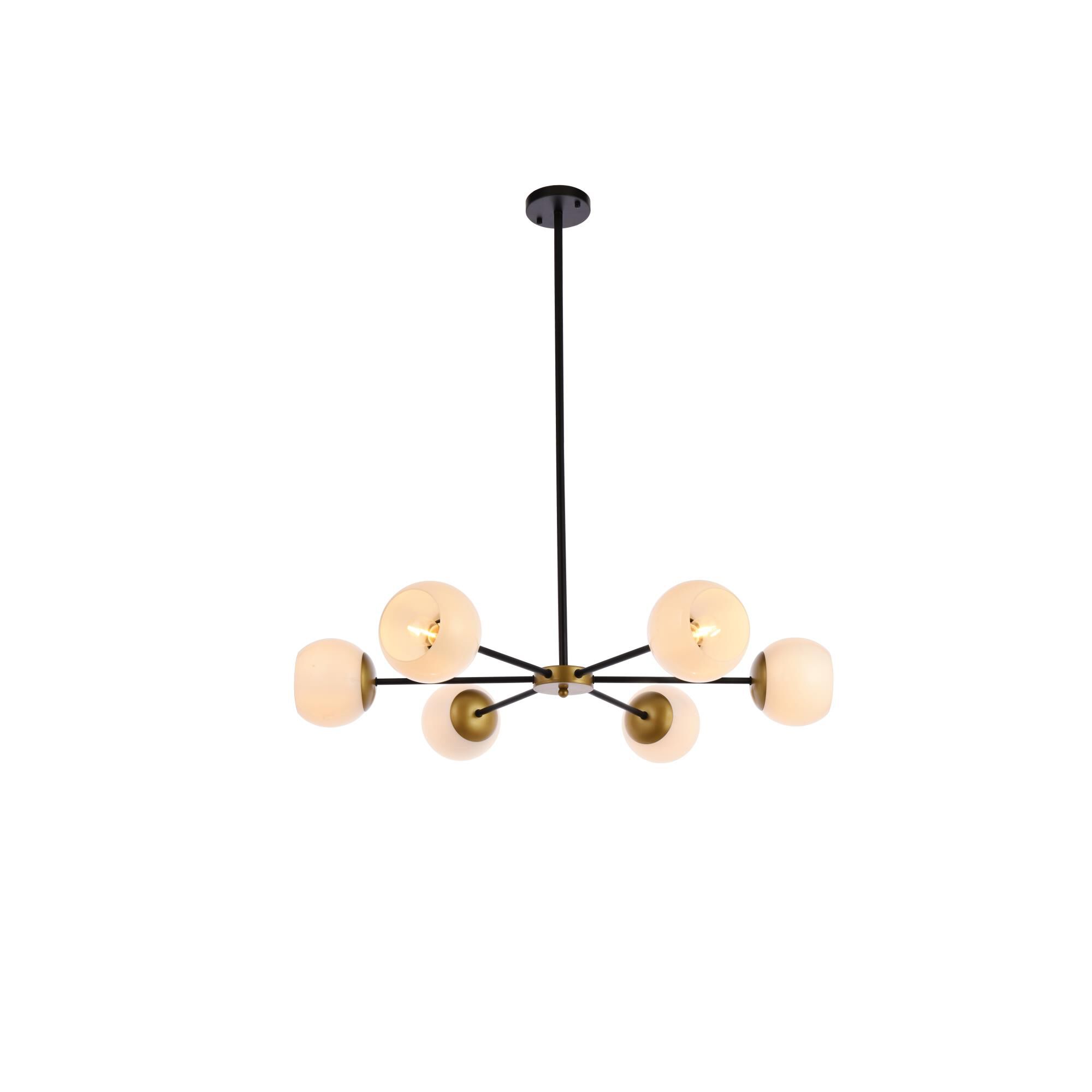 Briggs 36 Inch 6 Light Chandelier by Elegant Lighting