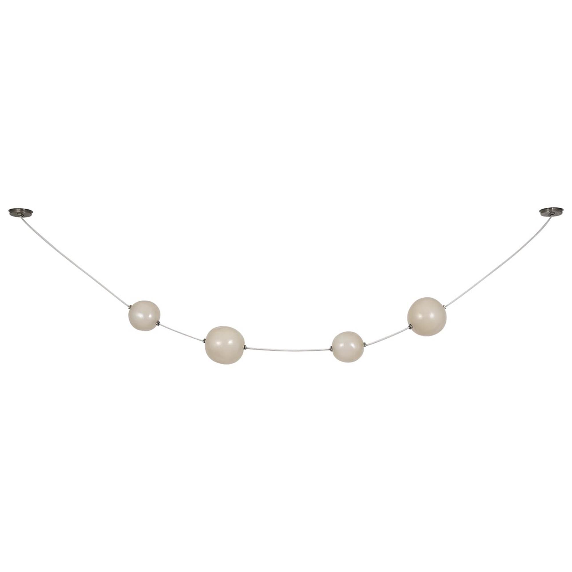 Shown in Bone Suede And Mottled Pewter finish and Fizzy Nude glass
