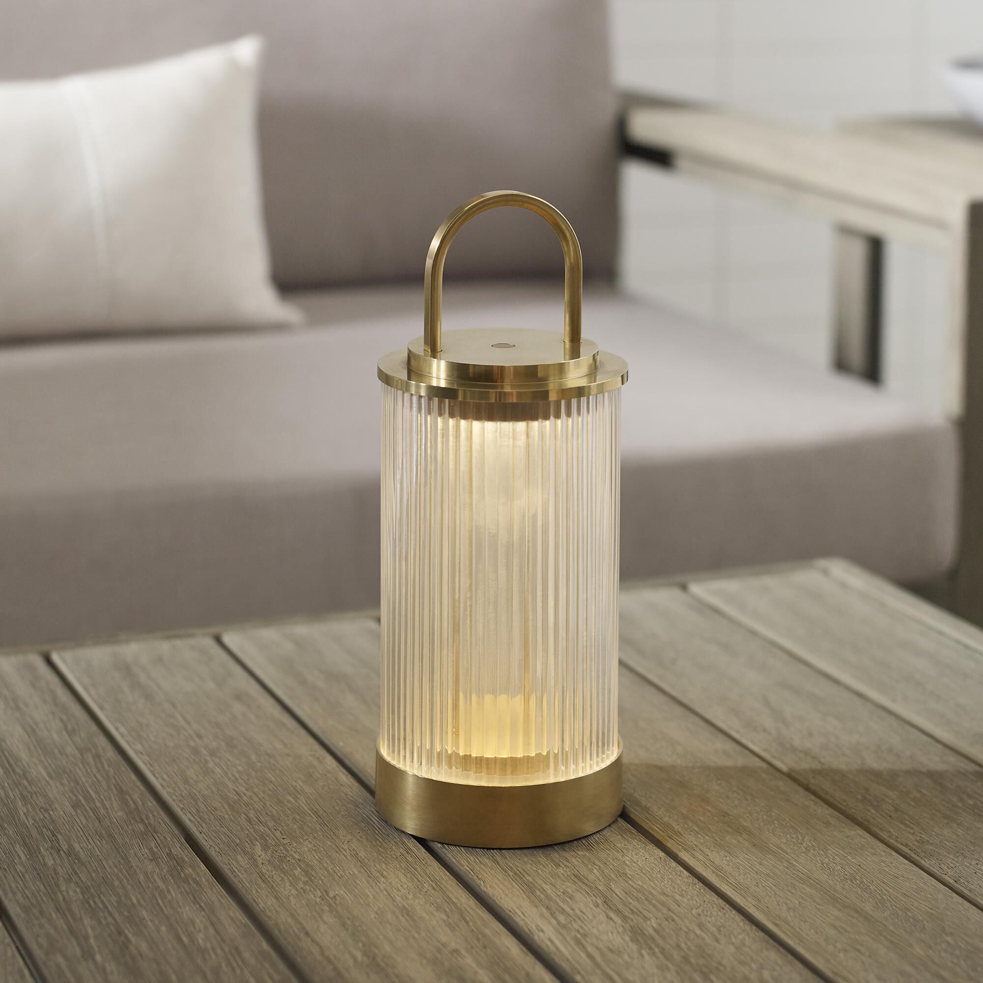 Shown in Natural Brass finish and Fluted glass