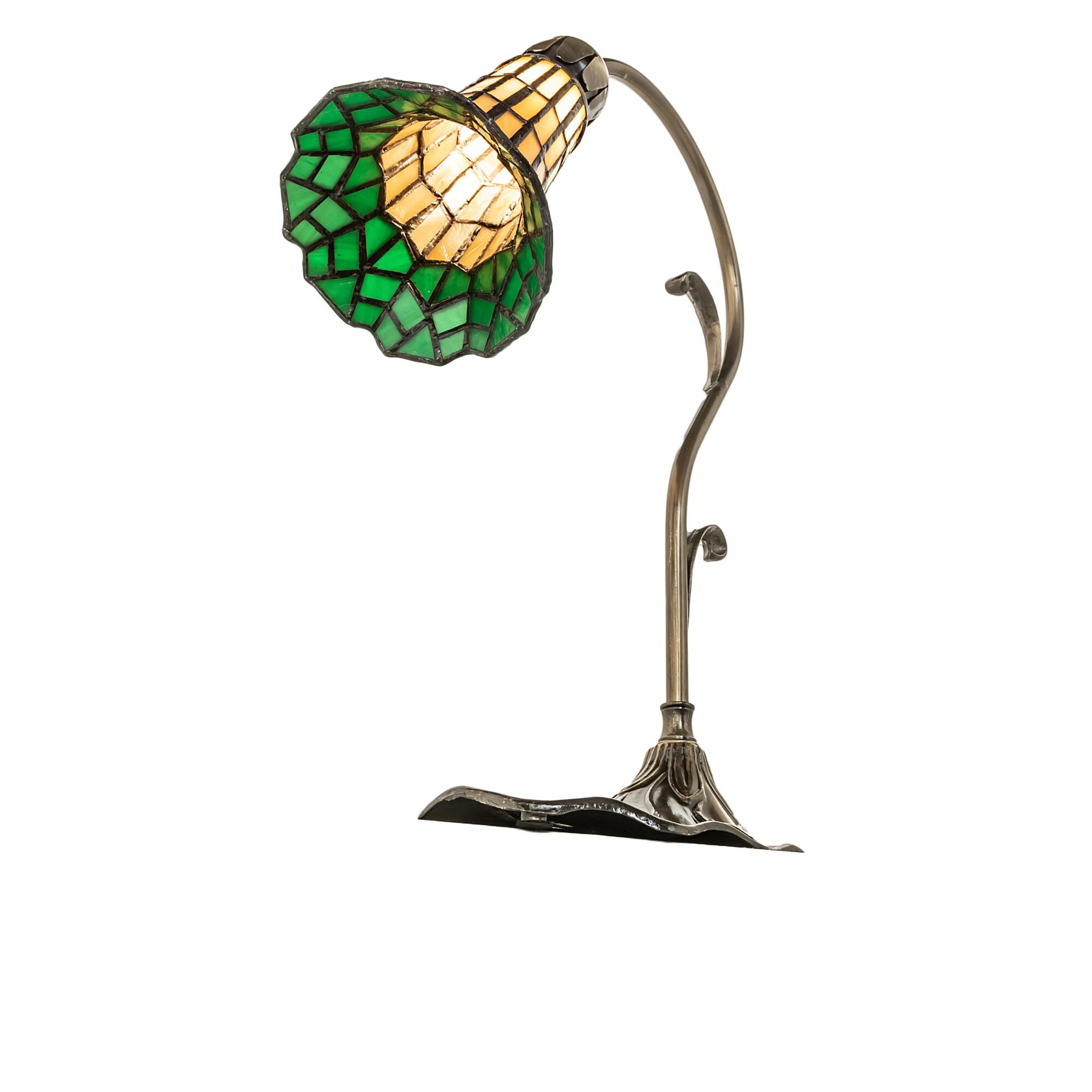 Shown in Antique Brass finish and Amber /Acrylic;Green glass