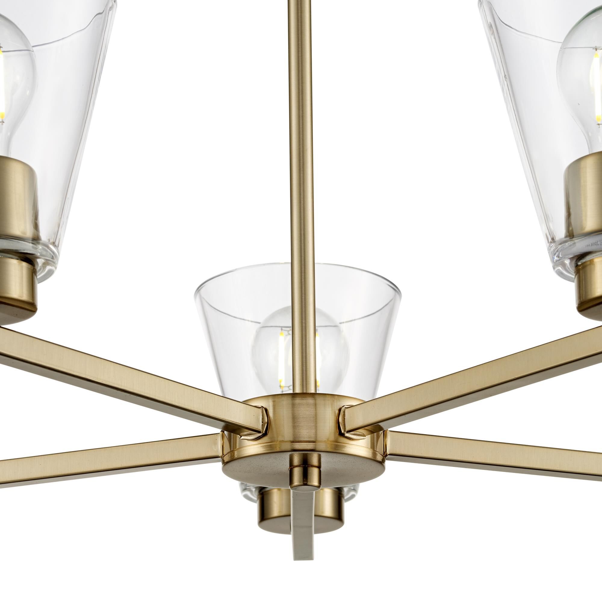 Shown in Modern Gold finish and Clear glass