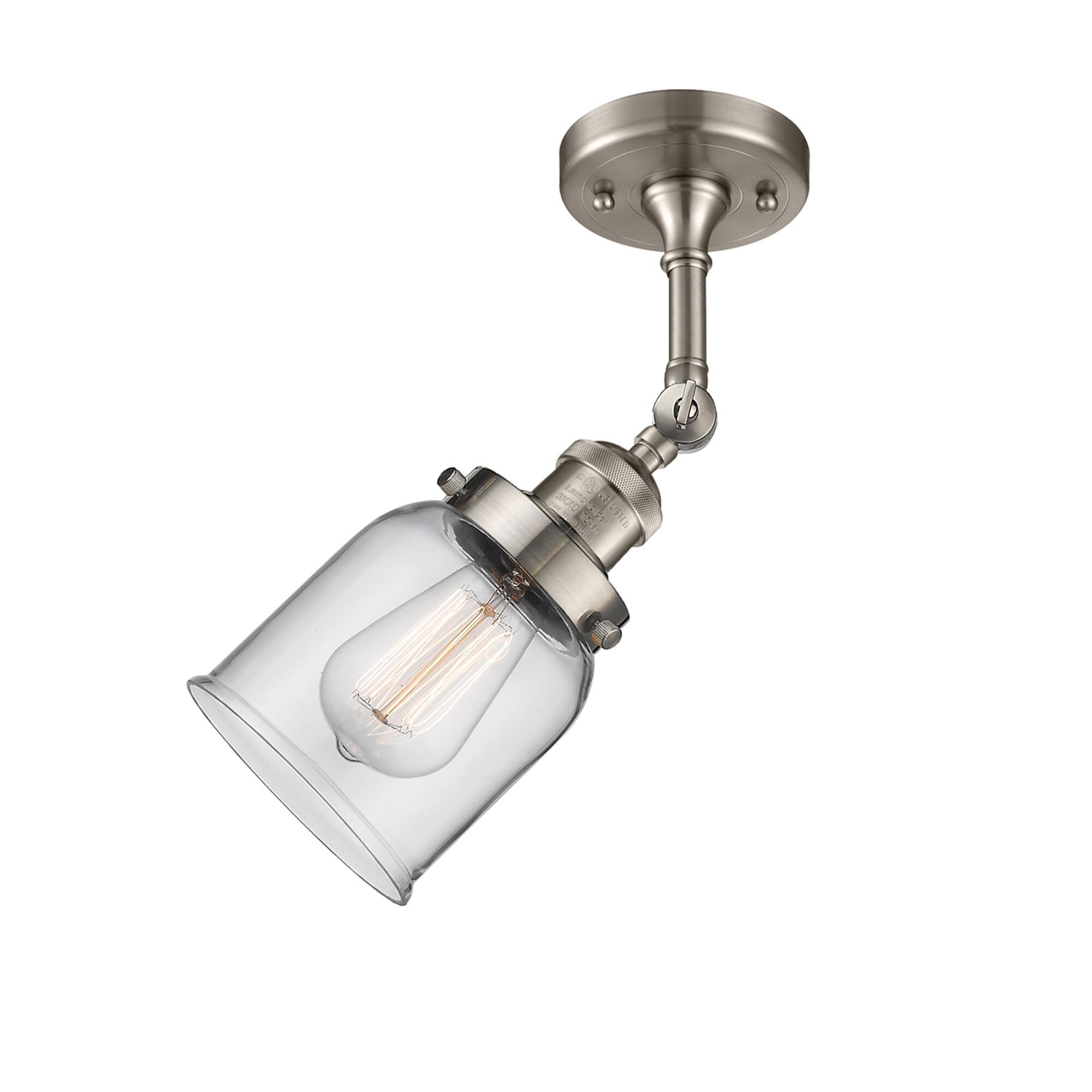 Shown in Brushed Satin Nickel finish and Clear glass and None accent