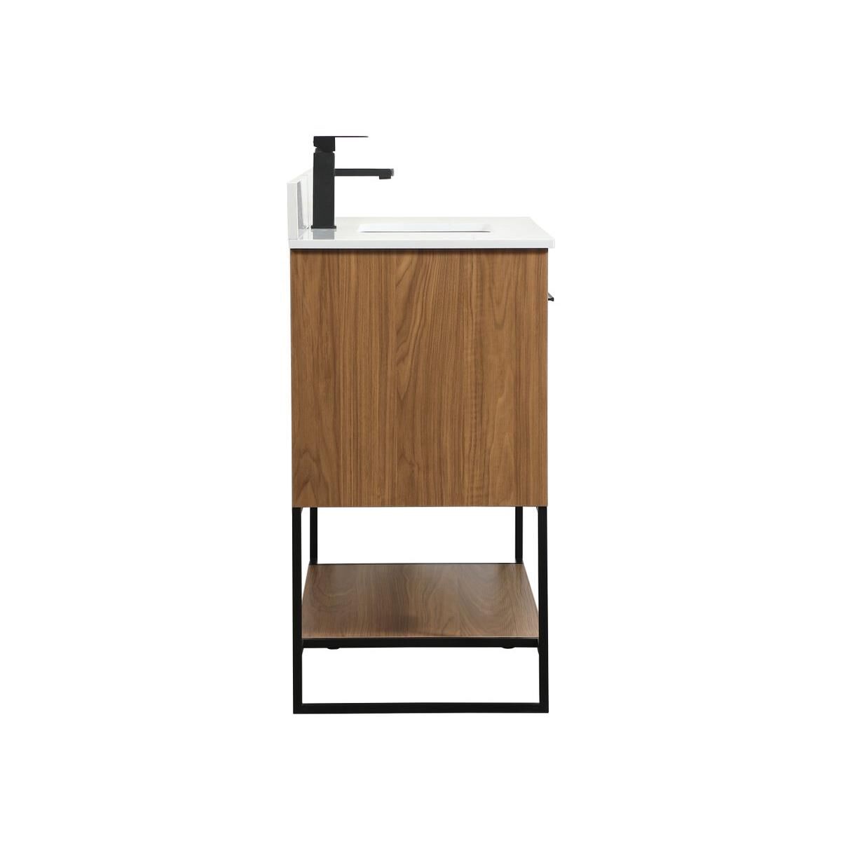 Shown in Walnut Brown finish and With Backsplash accent