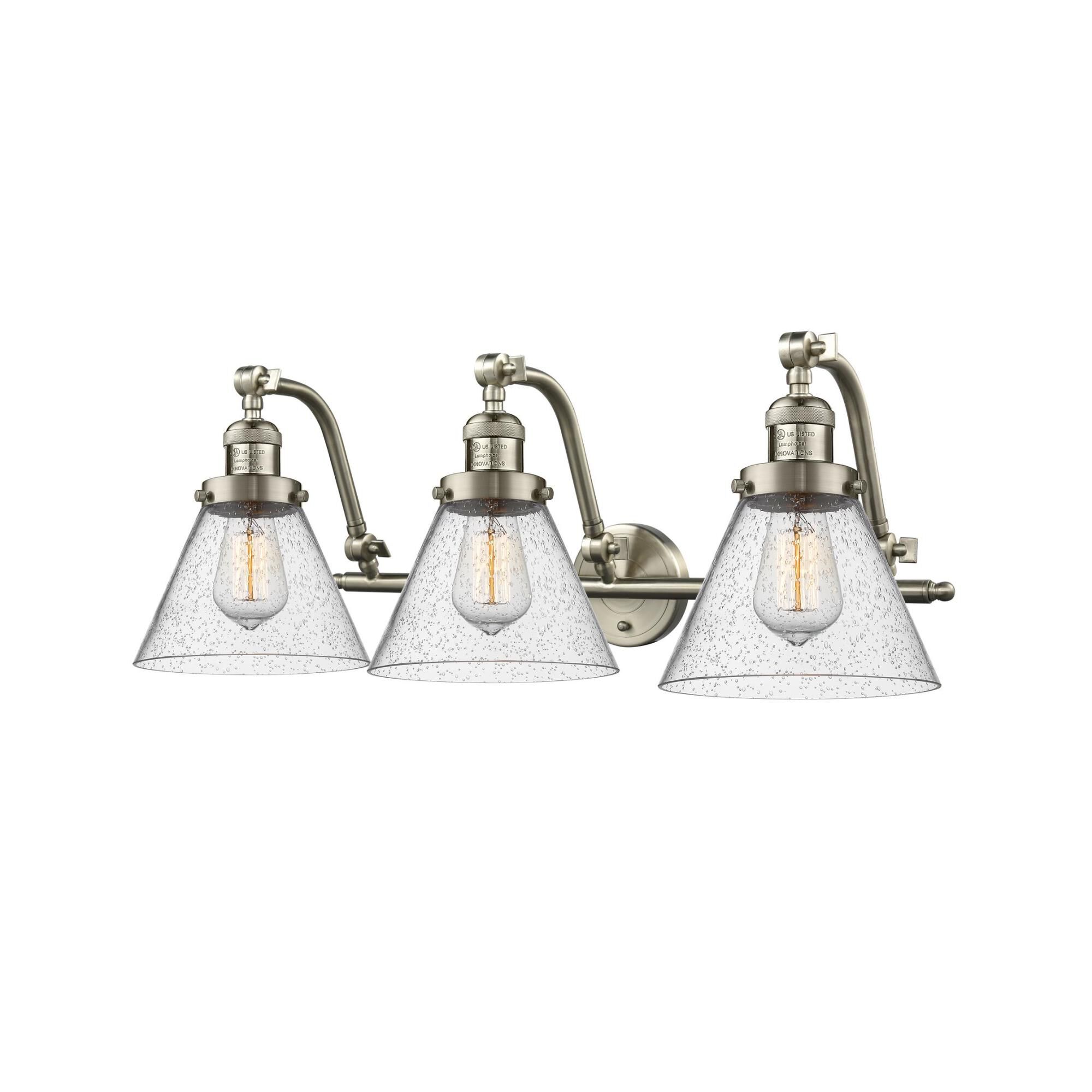 Bruno Marashlian Large Cone 28 Inch 3 Light Bath Vanity Light by Innovations Lighting