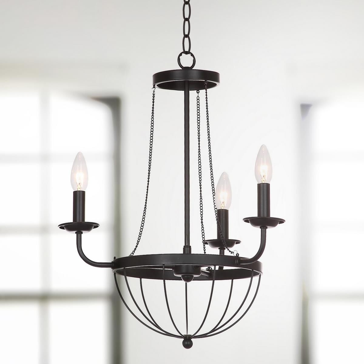 Jacques Adjustable 18 Inch 3 Light Mini Chandelier by Safavieh