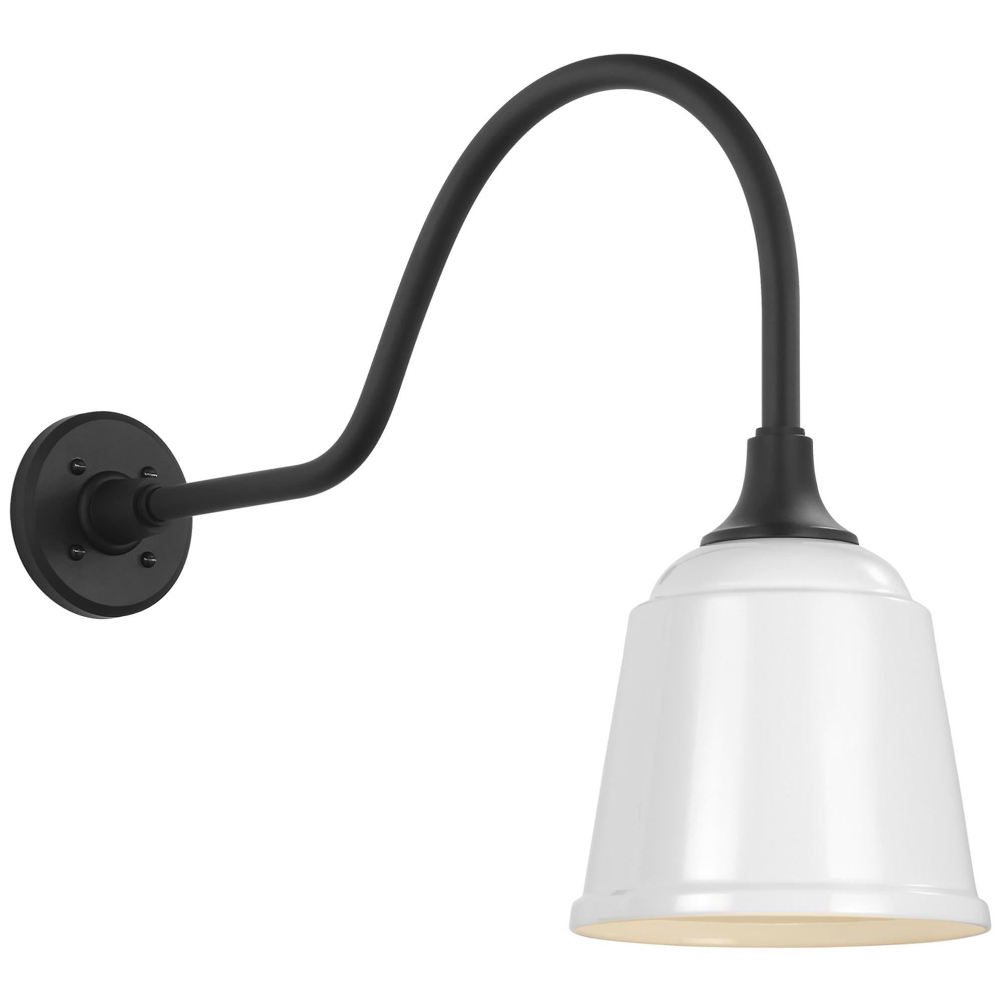 Shown in Matte Black finish and White shade