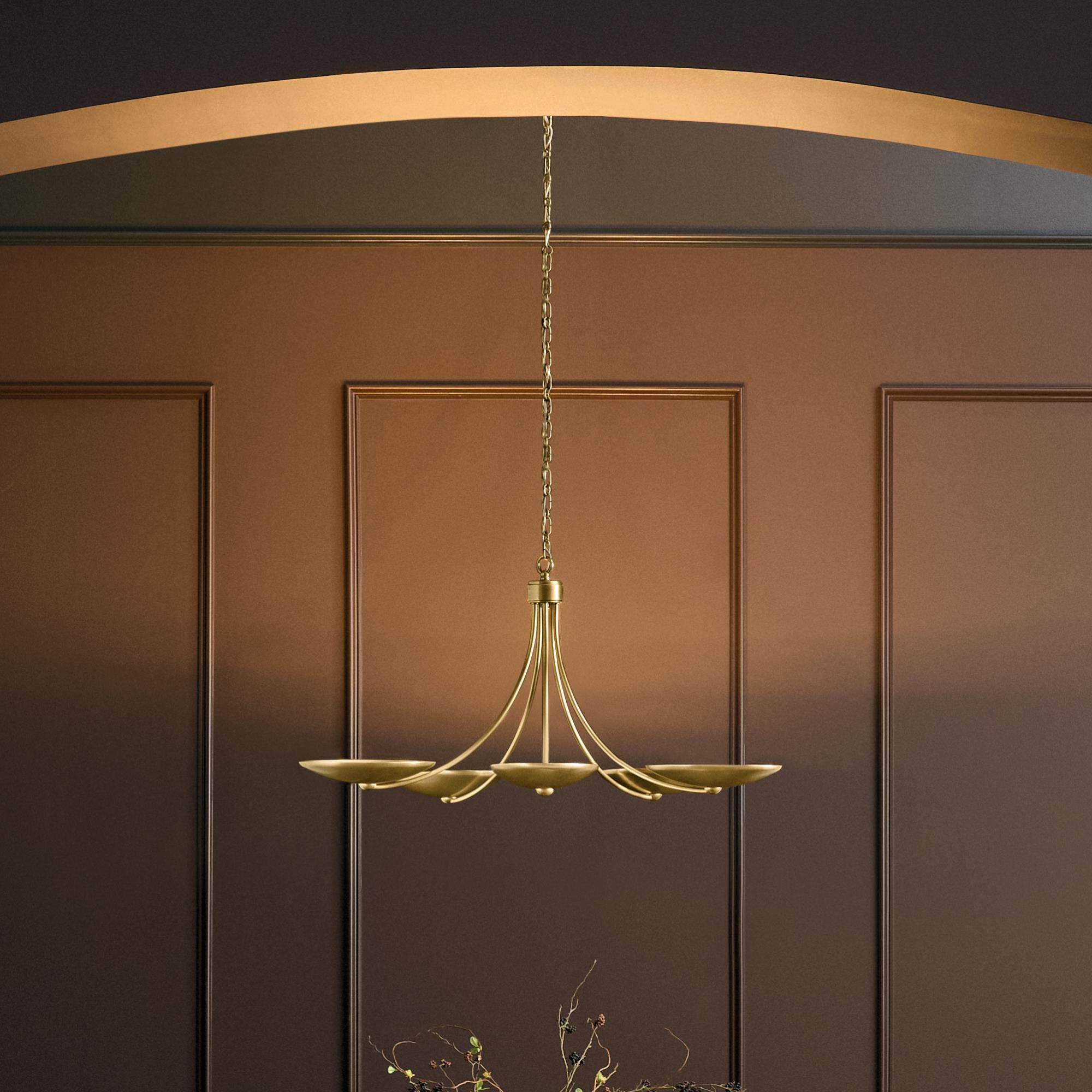 Shown in Lacquered Brass finish and Lacquered Brass shade