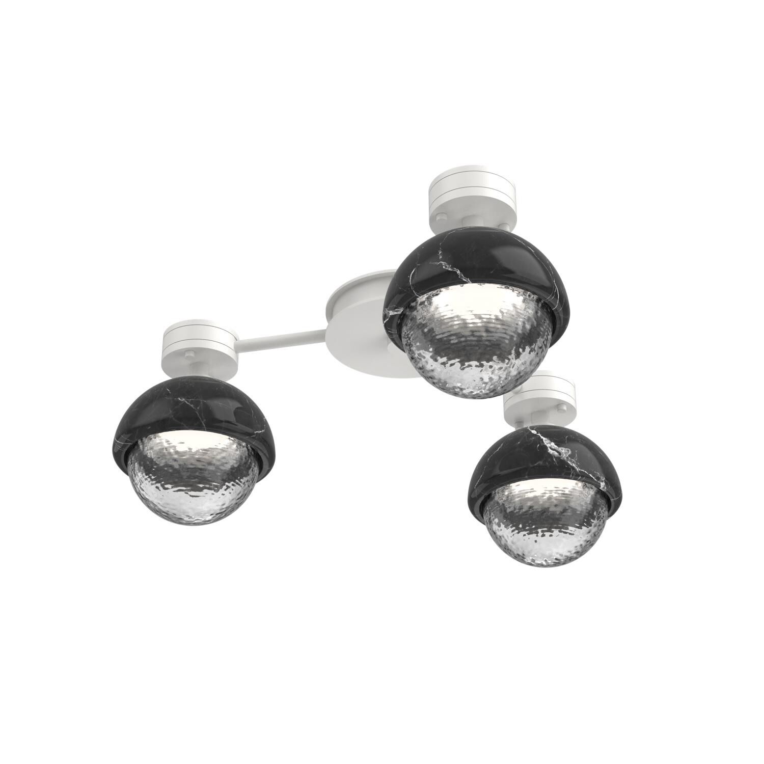 Shown in Salt White finish and Clear glass and Black Marble accent
