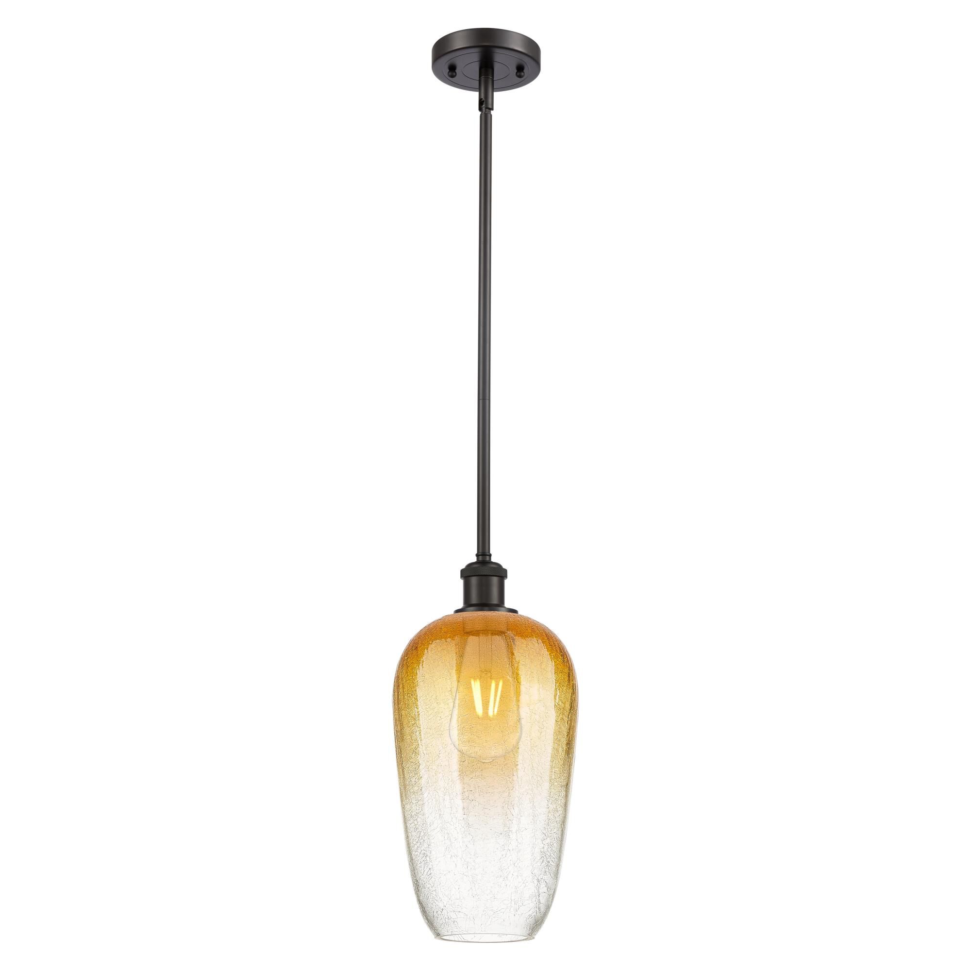 Shown in Oil Rubbed Bronze finish and Amber glass