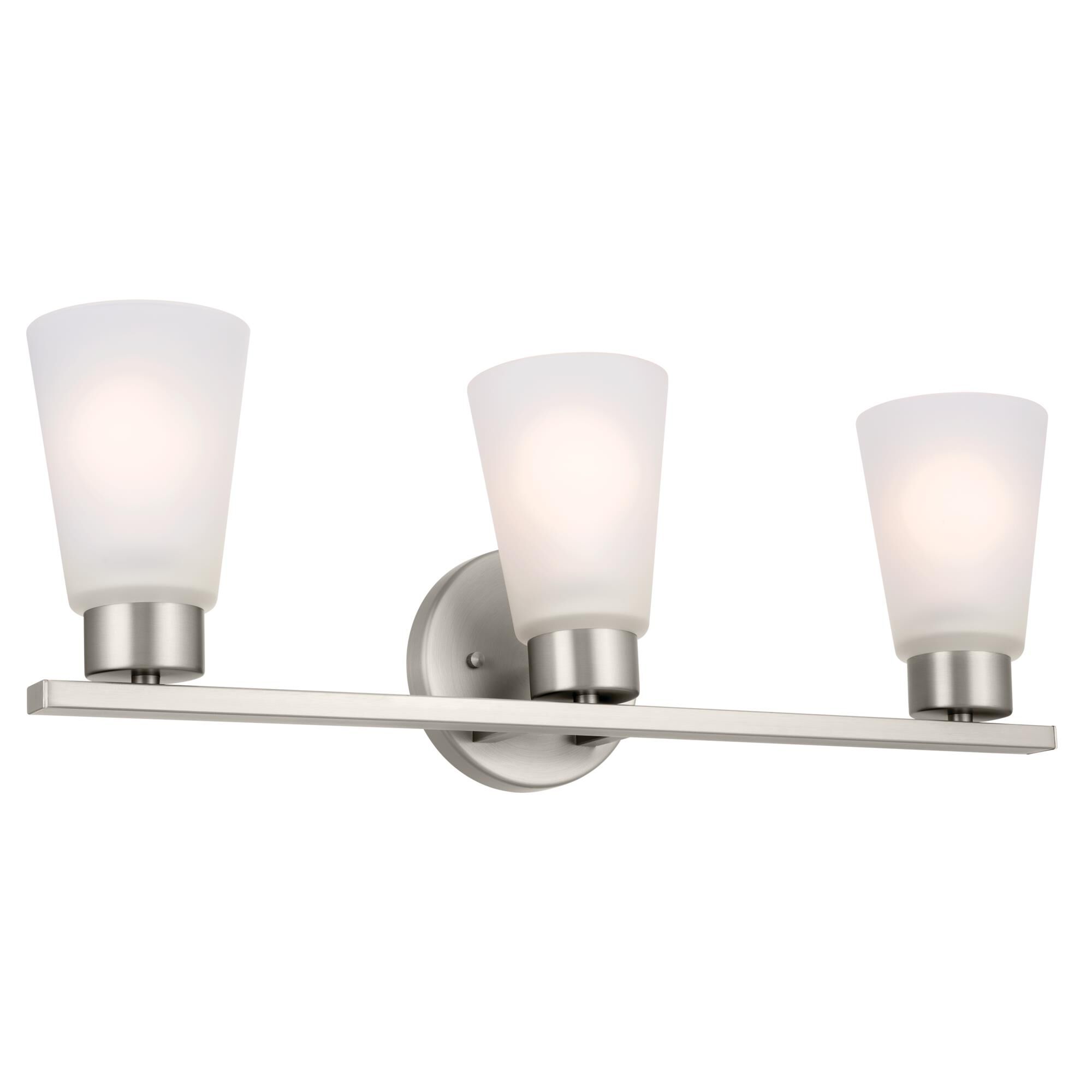 Shown in Brushed Nickel finish and Clear glass