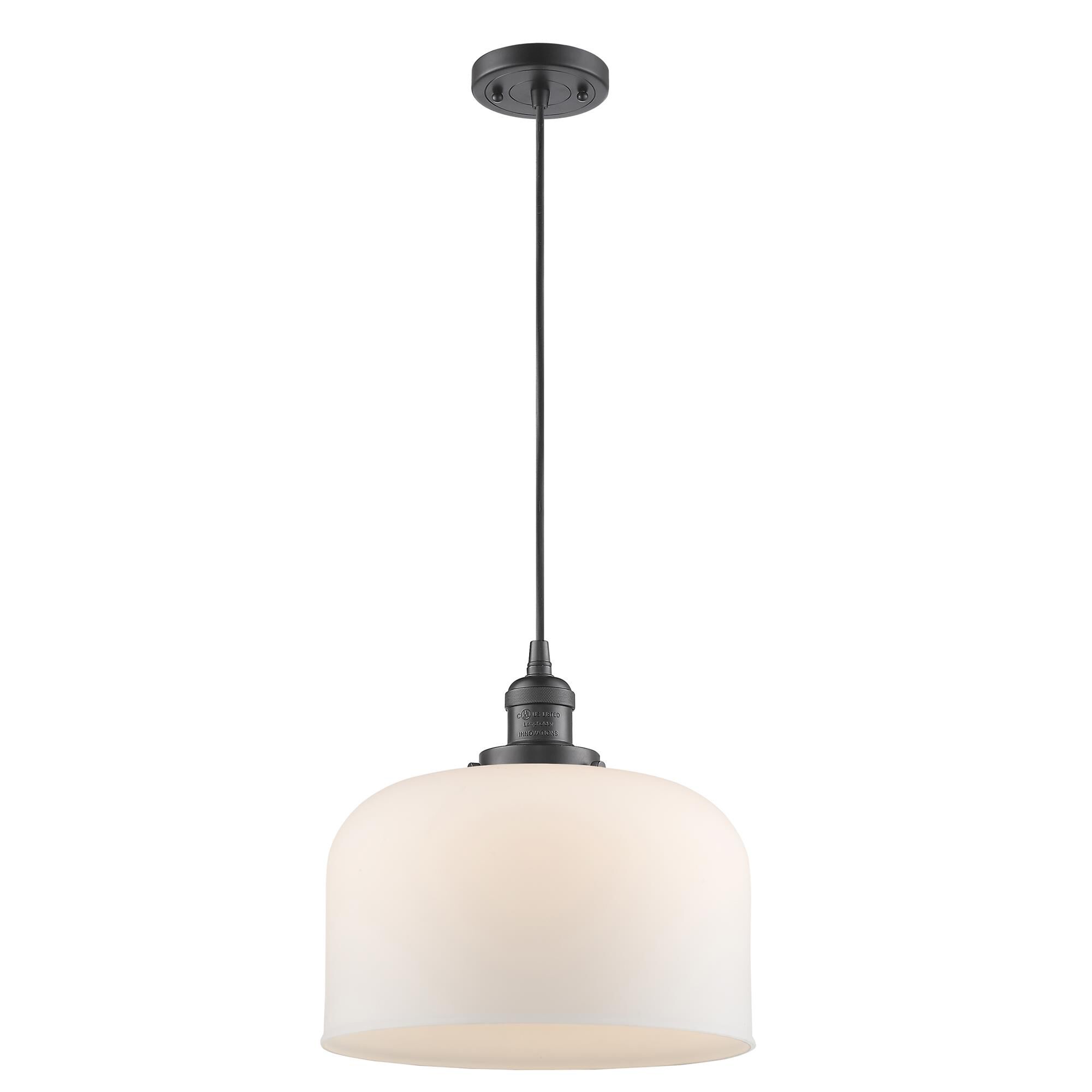 Shown in Oil Rubbed Bronze finish and Matte White Cased glass