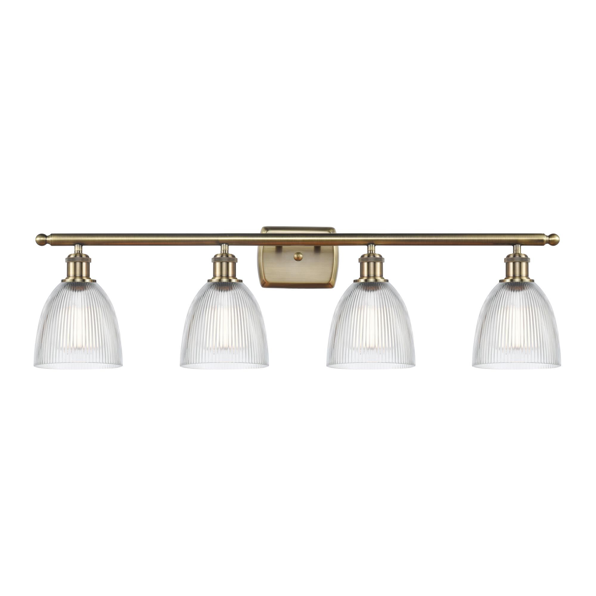 Shown in Antique Brass finish and Dome glass and Glass shade