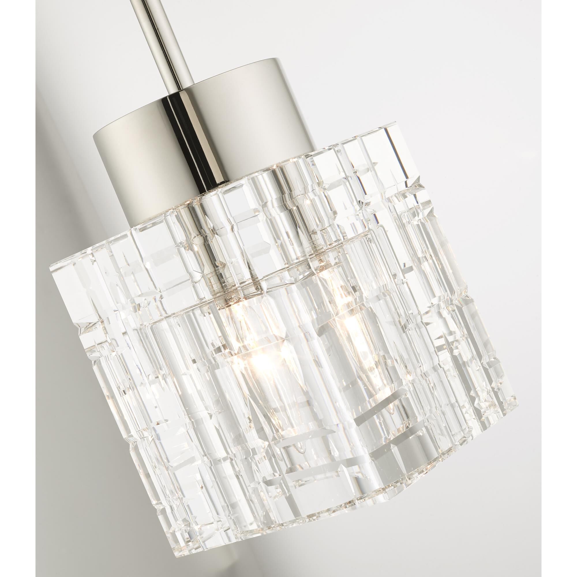 Shown in Polished Nickel finish and Clear Crystals glass and Clear Crystals shade