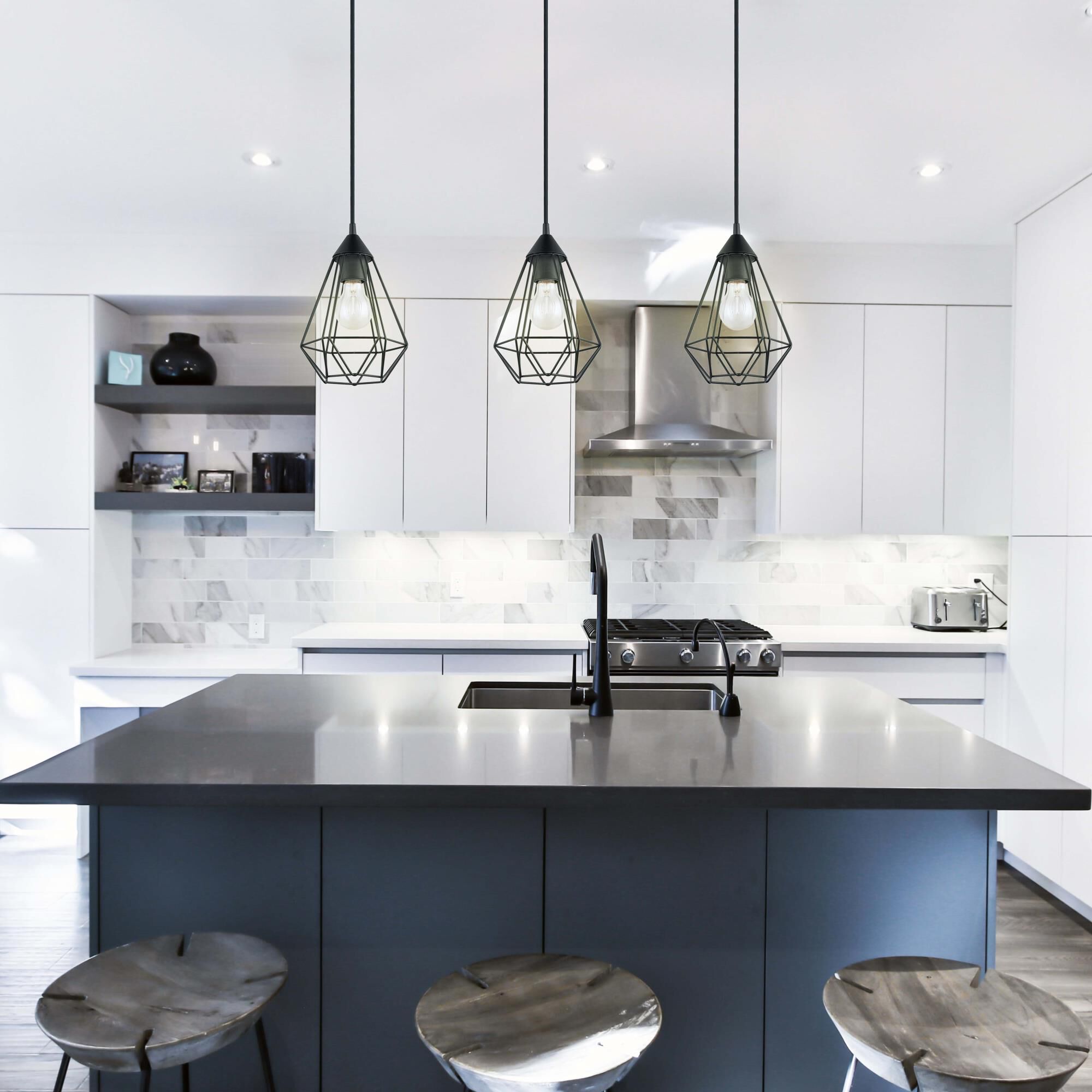 Shown in Matte Black finish and Black shade