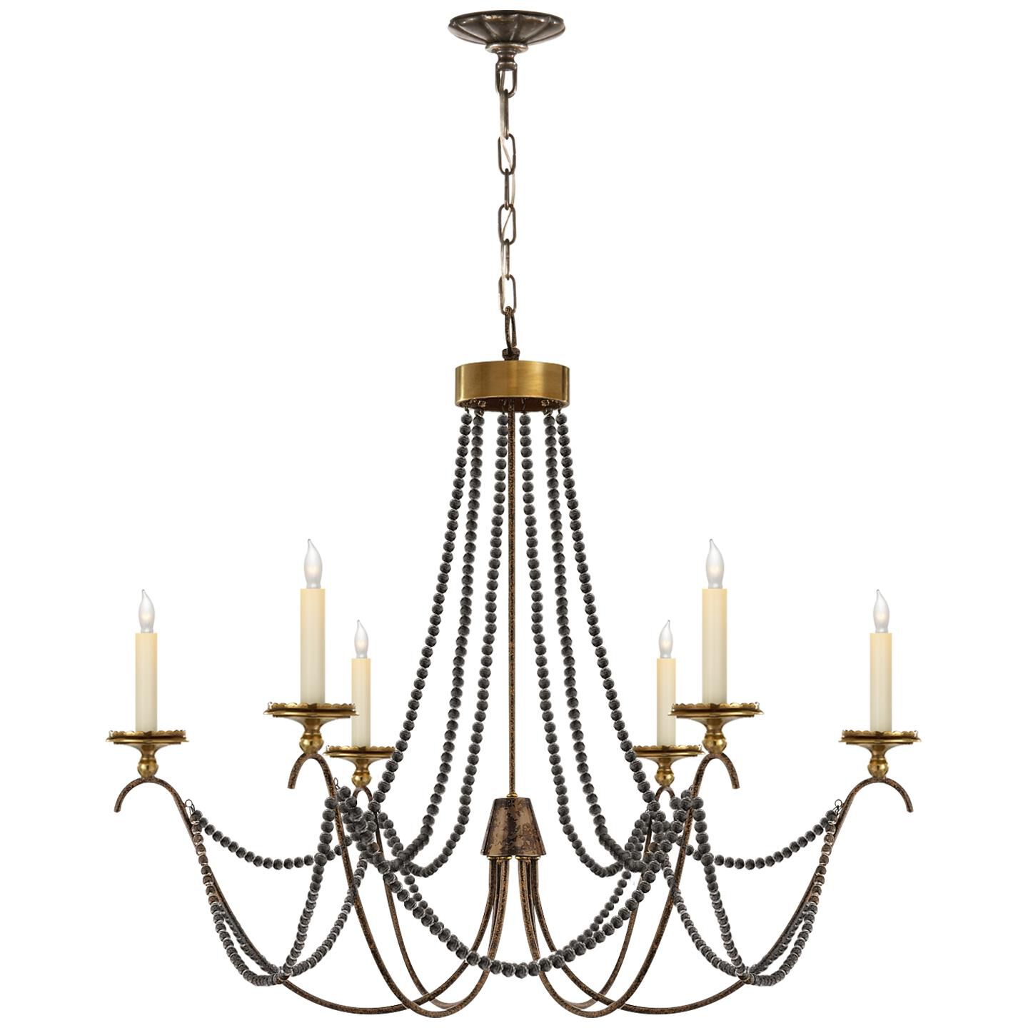 Chapman & Myers Marigot 33 Inch 6 Light Chandelier by Visual Comfort Signature Collection