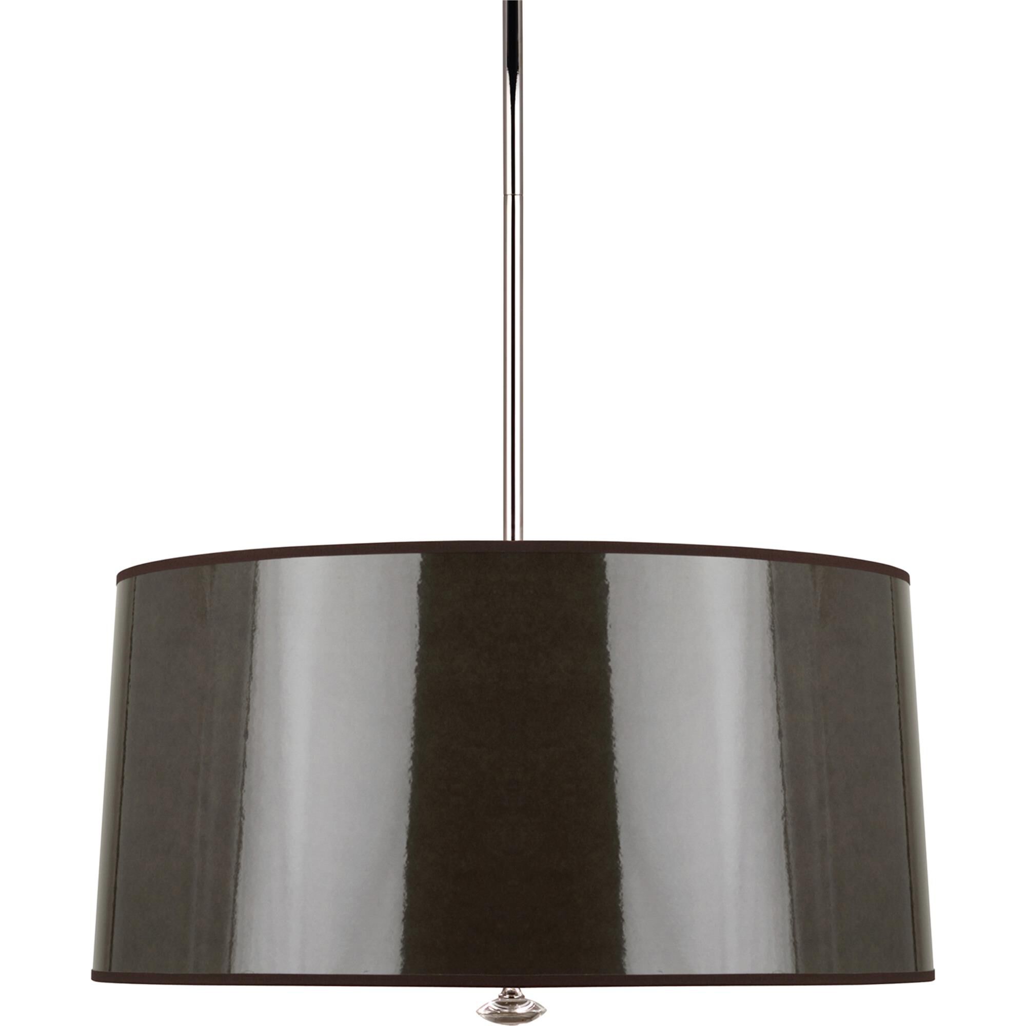 Shown in Polished Nickel  finish and Taupe Ceramik Parchment With Silver Mylar Lining shade