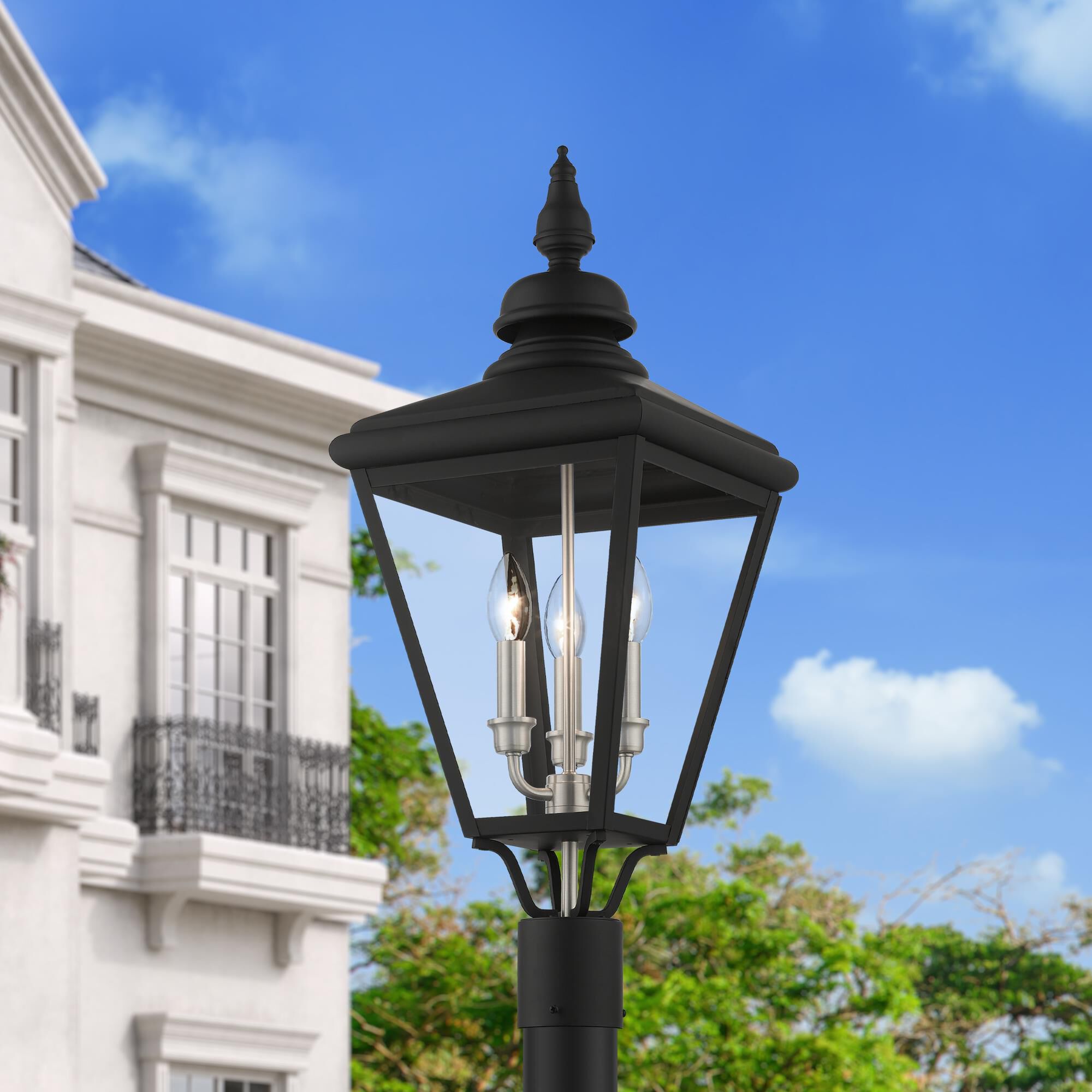 Adams 26 Inch Tall 3 Light Outdoor Post Lamp by Livex Lighting