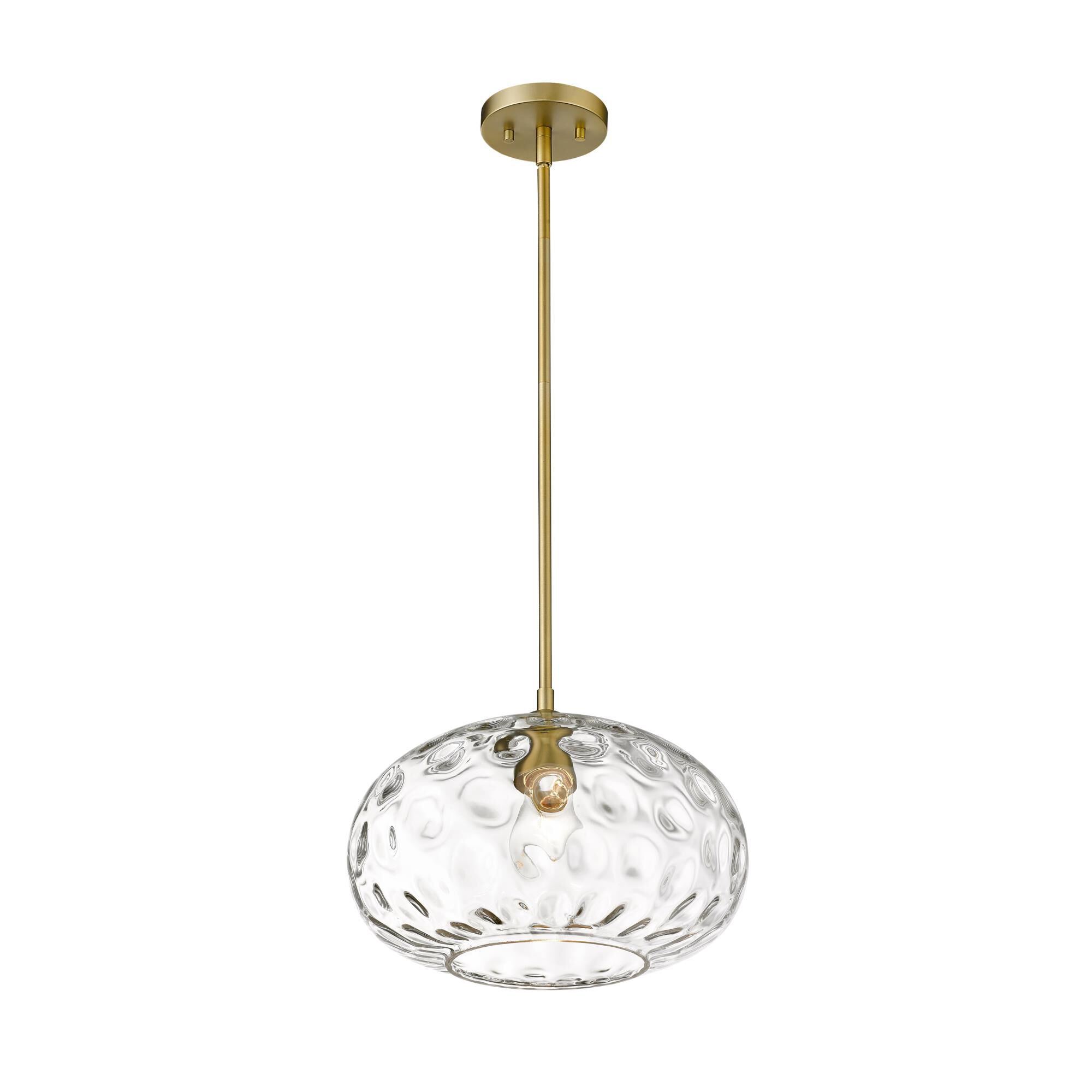 Shown in Olde Brass finish and Glass shade