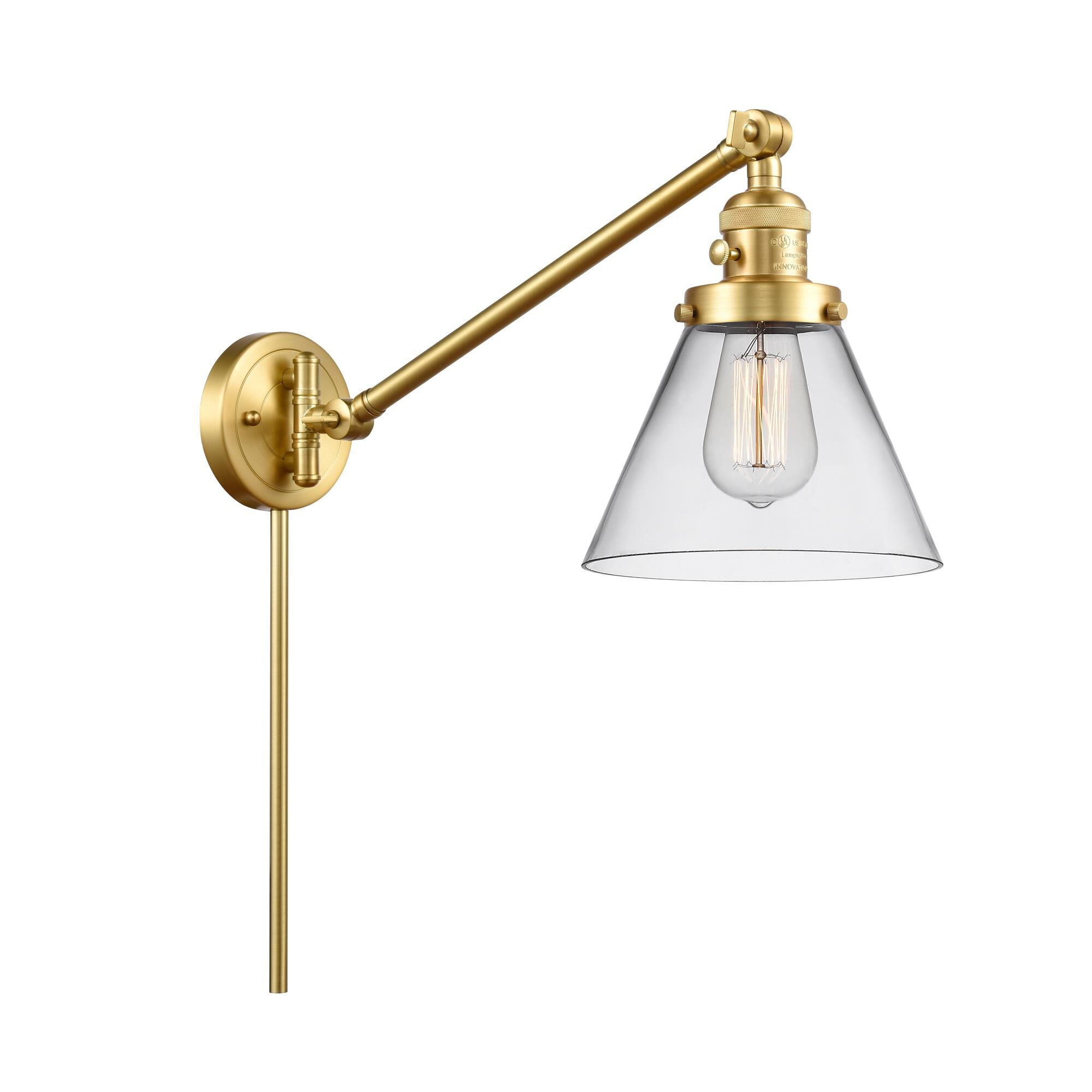 Bruno Marashlian Large Cone Wall Swing Lamp by Innovations Lighting