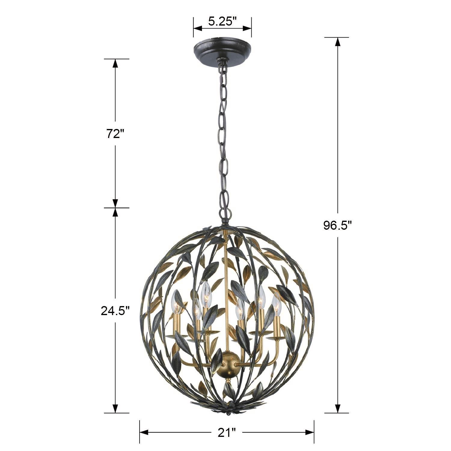 Broche 21 Inch 6 Light Mini Chandelier by Crystorama